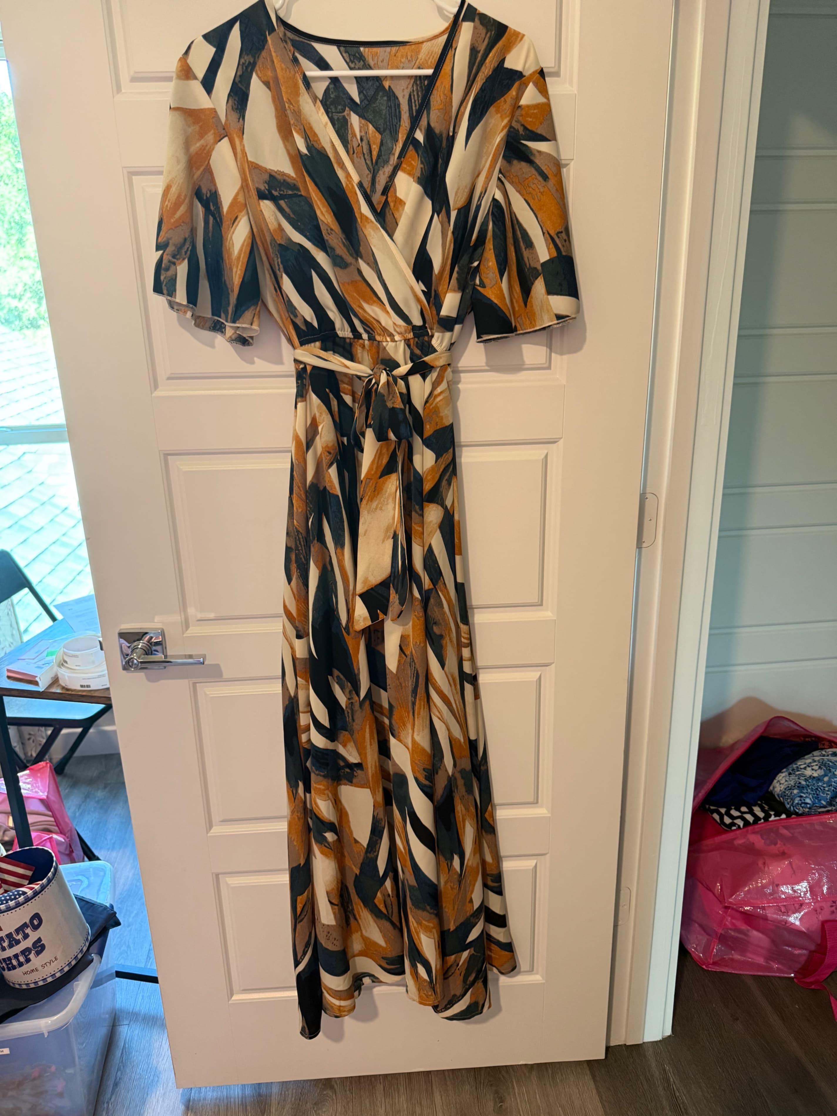 Shein XL Wrap Dress Abstract Print