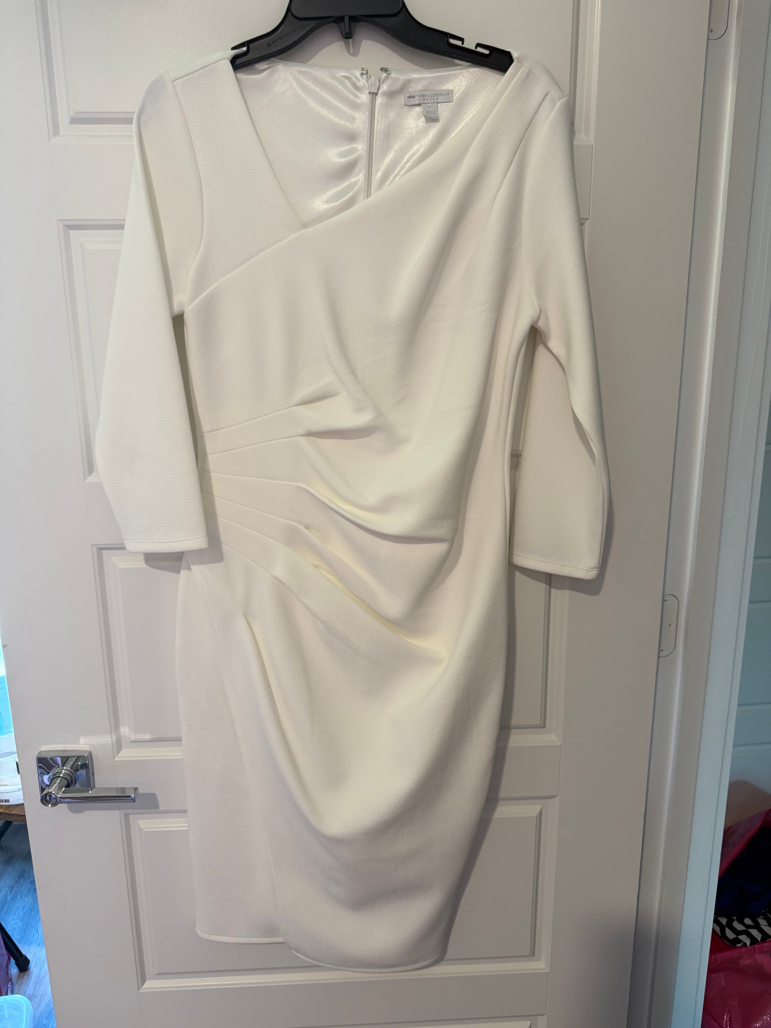 New York & Company White Stretch Dress Size M