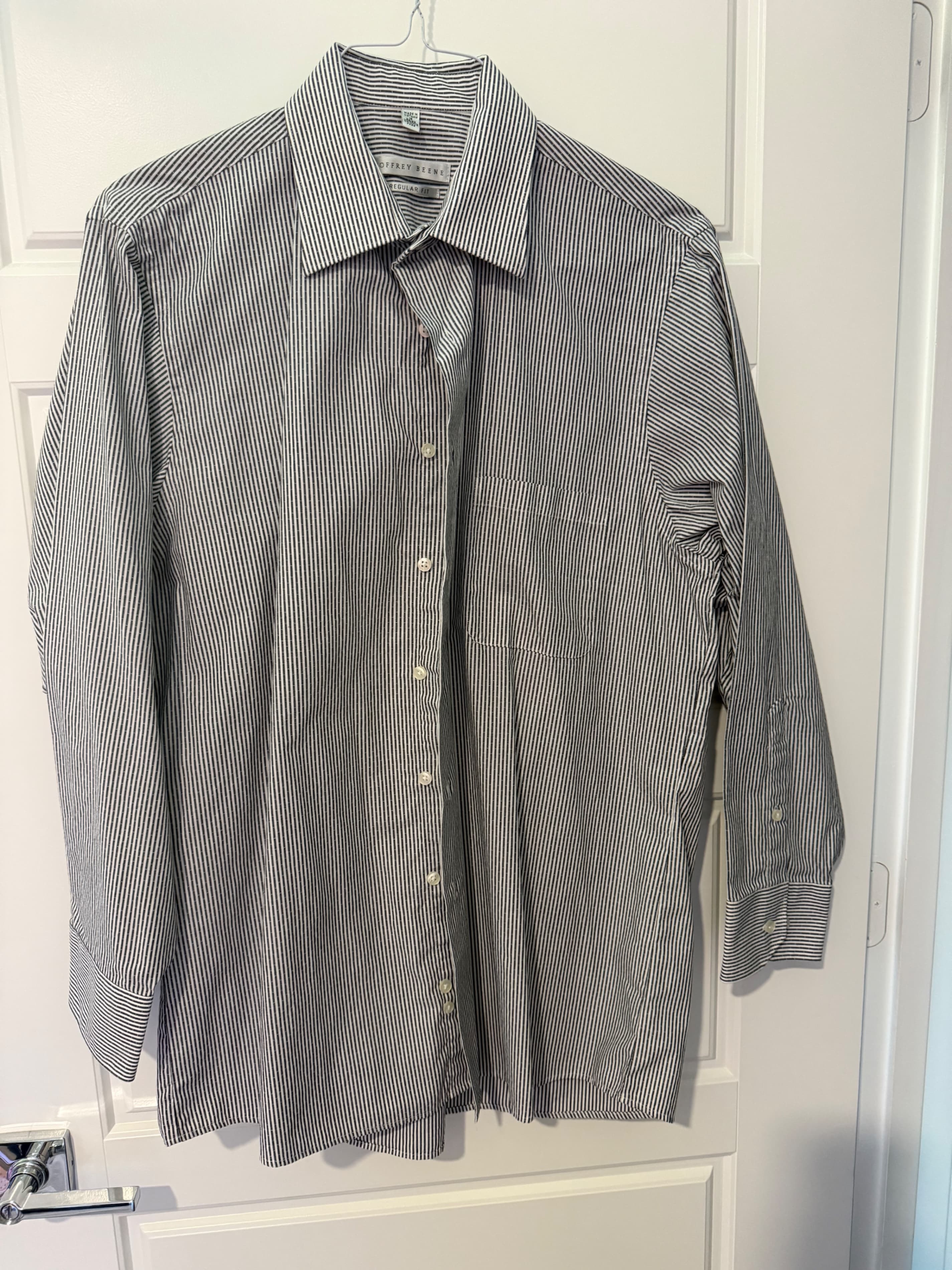 Geoffrey Beene Striped Dress Shirt 16 32/33 Regular Fit