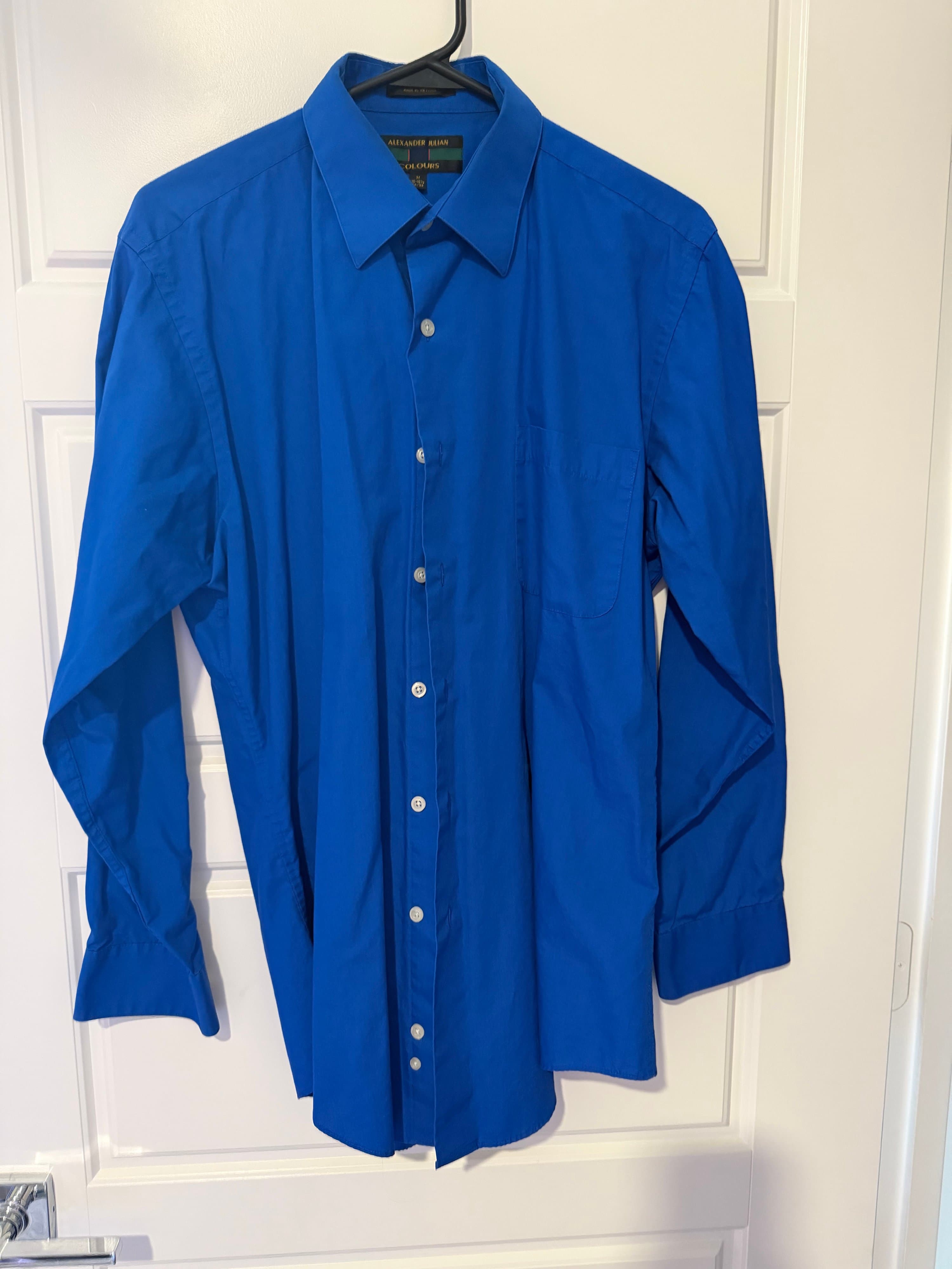 Alexander Julian Colours Men's Blue Dress Shirt M