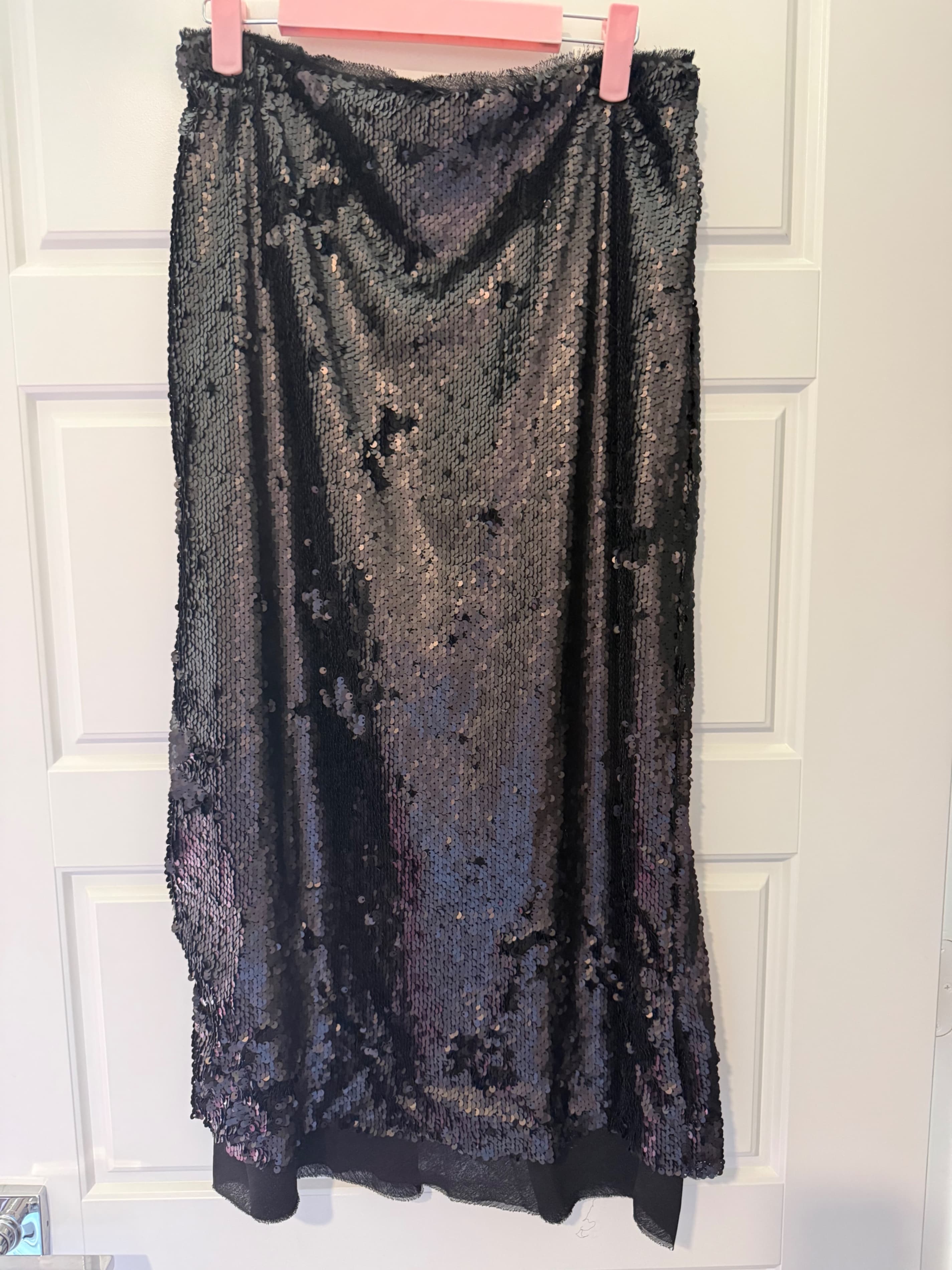 Talulah Sequin Midi Skirt Black Size M