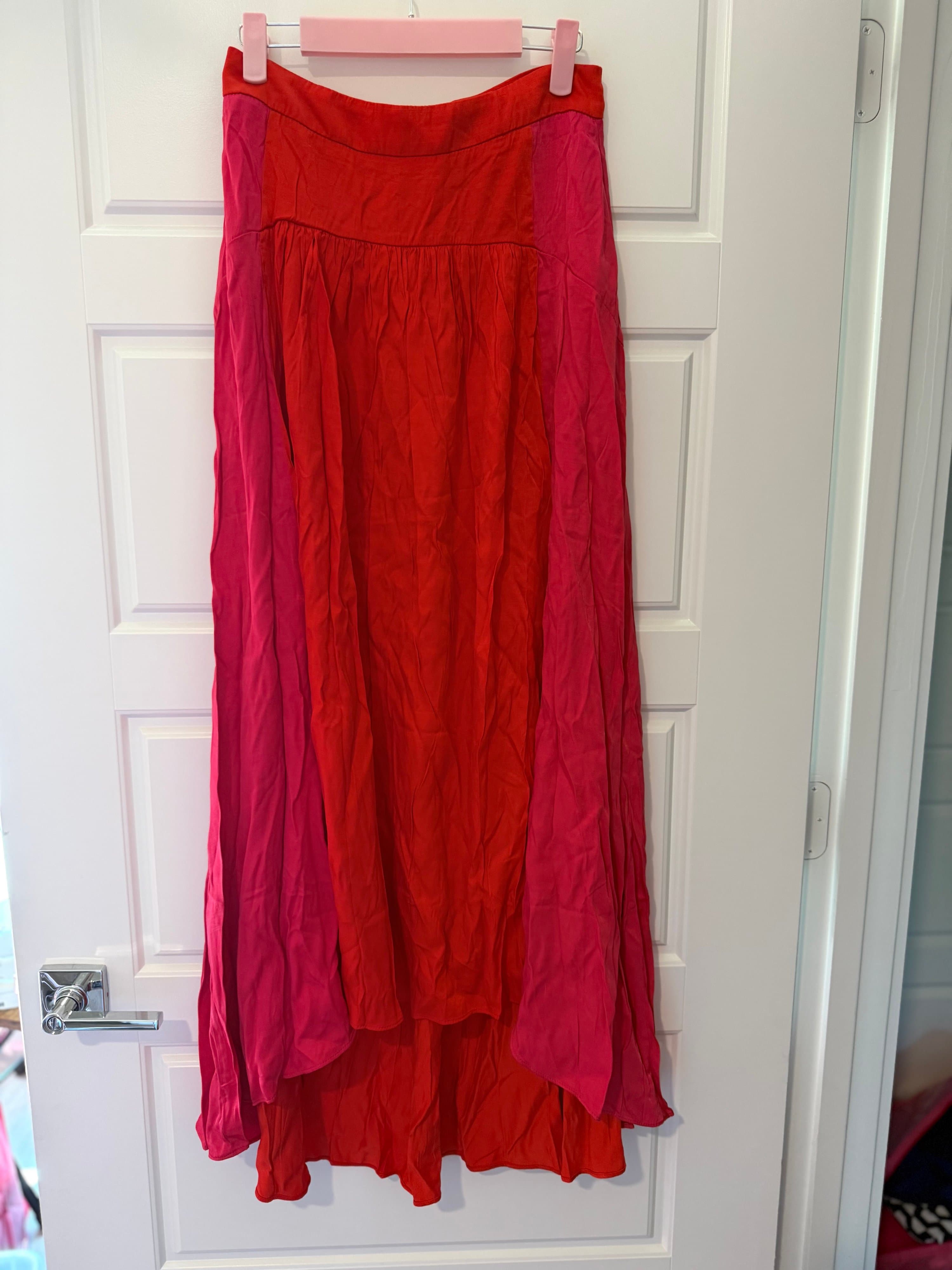 Petal & Pup Red and Pink Maxi Skirt Size US 6