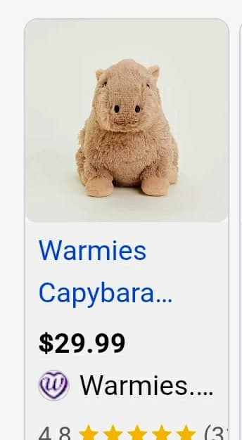 Warmies Microwavable Capybara Plush – Weighted Lavender Sensory Toy