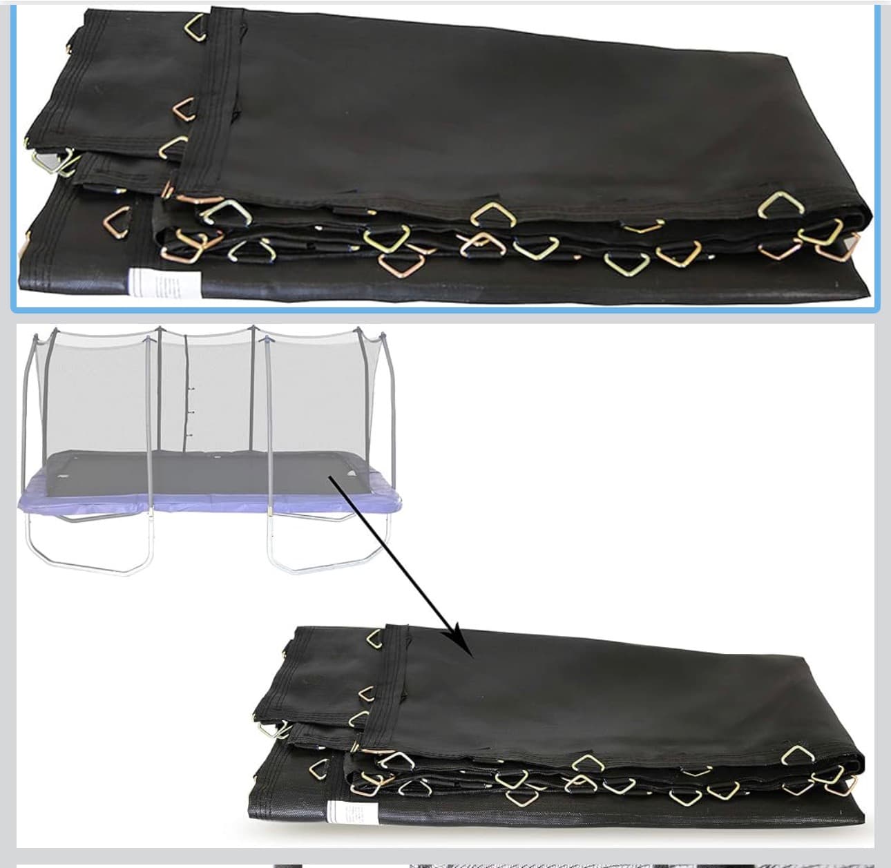 Black Trampoline Replacement Mat 14ft