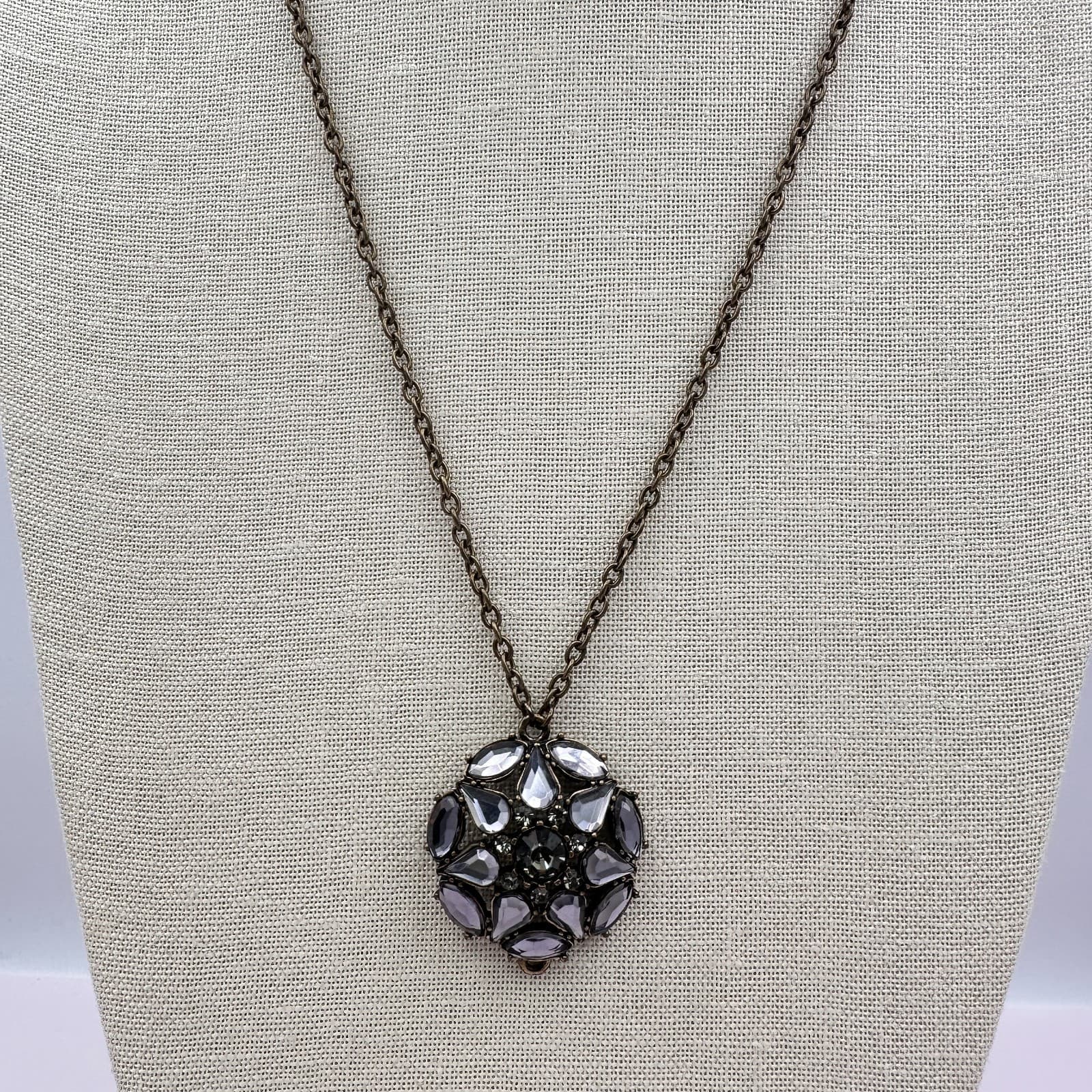 Vintage Y2K Statement Rhinestone Pendant Necklace Women's Classic Jewelry