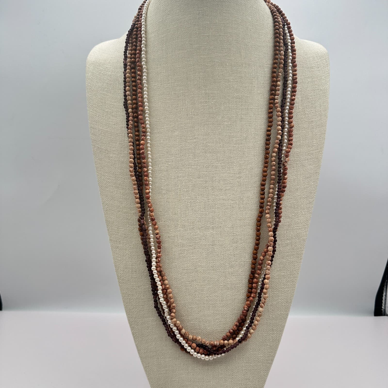 Vintage Y2K Round Faux Pearl Beaded Necklace Set Women's Classic Fashion Jewelry