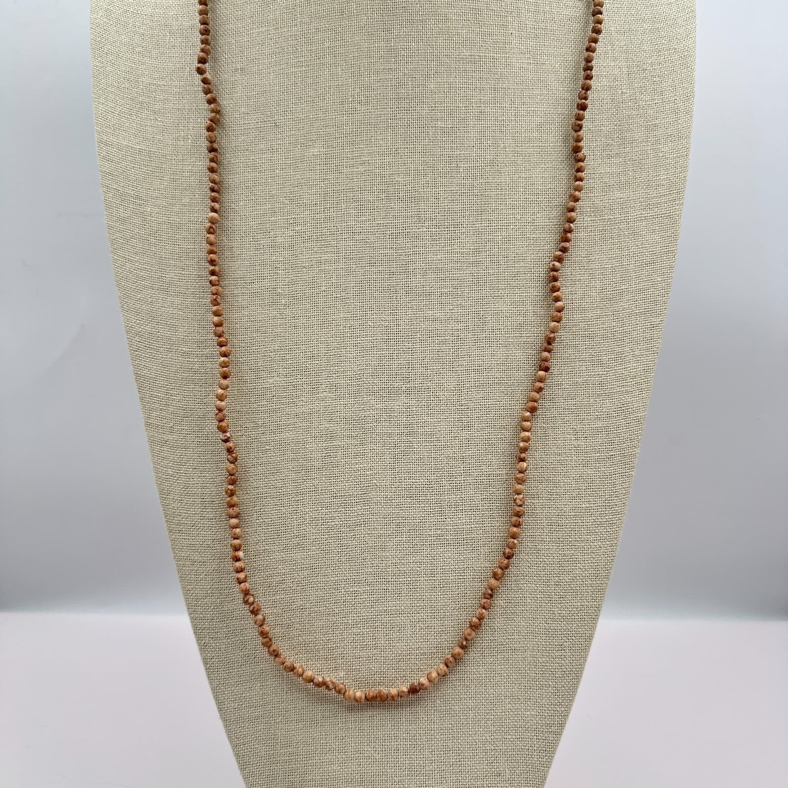 Vintage Y2K Natural Smooth Round Beaded Necklace Boho Women's Classic Jewelry