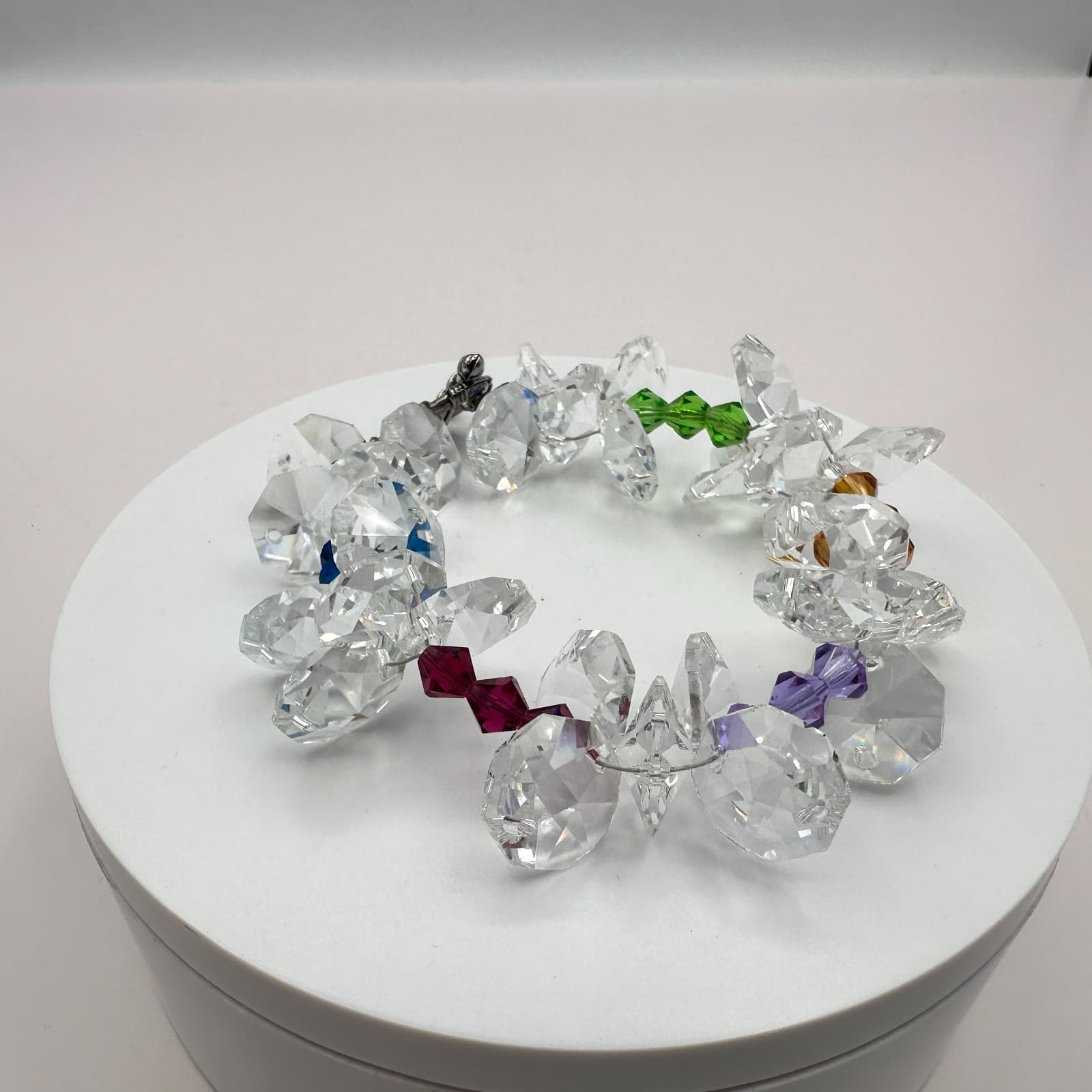 Vintage 90s Faceted Beaded Bracelet Statement Women's Classic Fashion Jewelry
