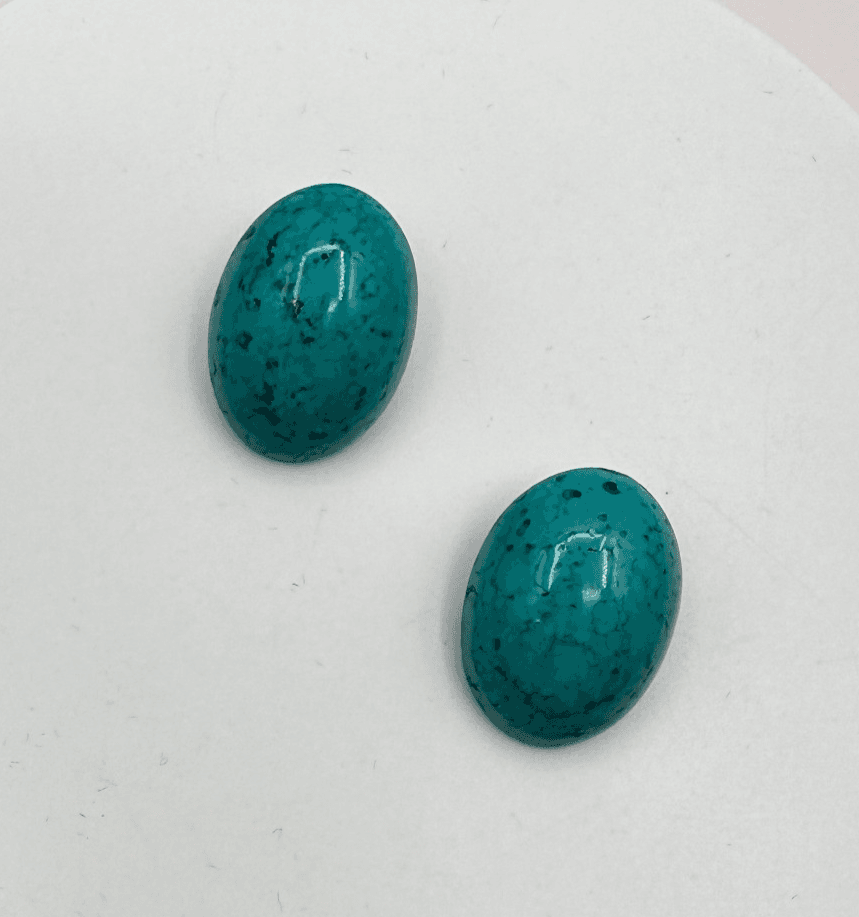Vintage 80s Turquoise Earrings Women's Retro Boho Classic Fashion Jewelry