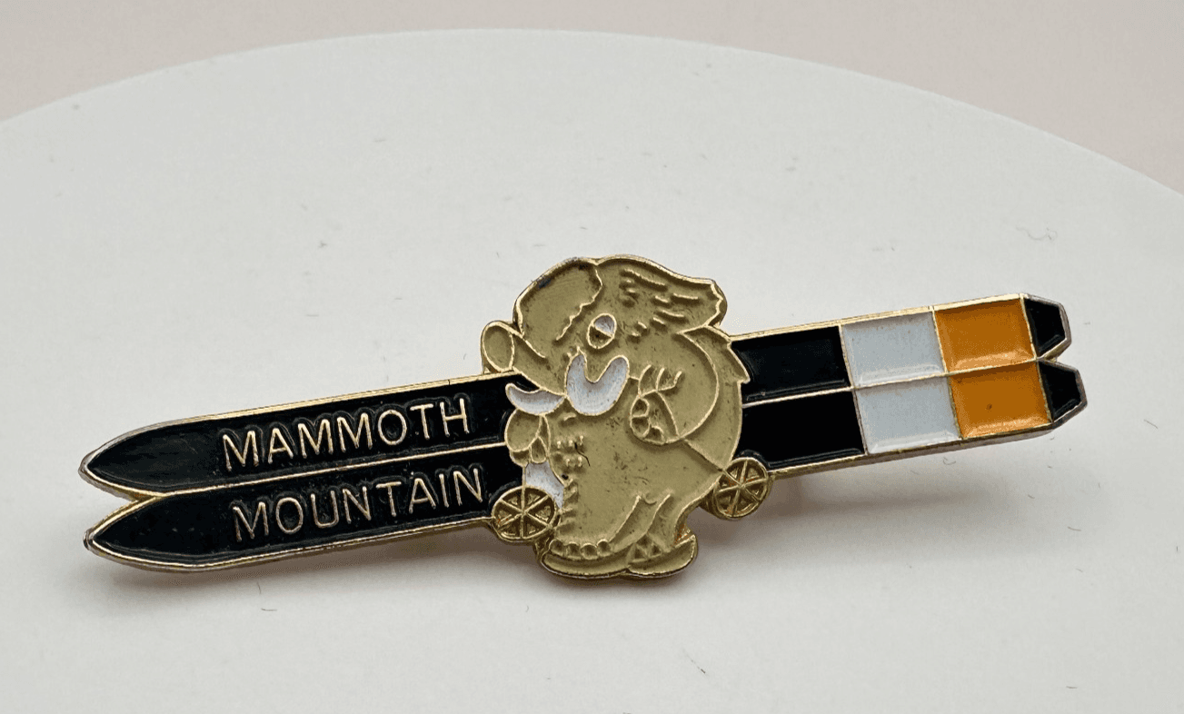 Vintage 90s Mammoth Mountain Ski Woolly Mascot Enamel Brooch Pin Unisex Jewelry