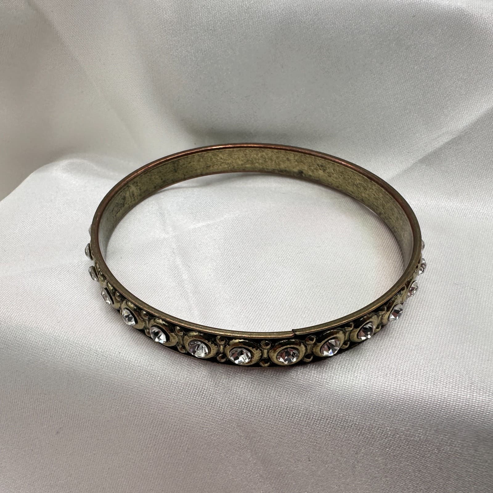 Vintage Y2K Gold Tone Clear Rhinestone Bracelet Women's Classic Fashion Jewelry