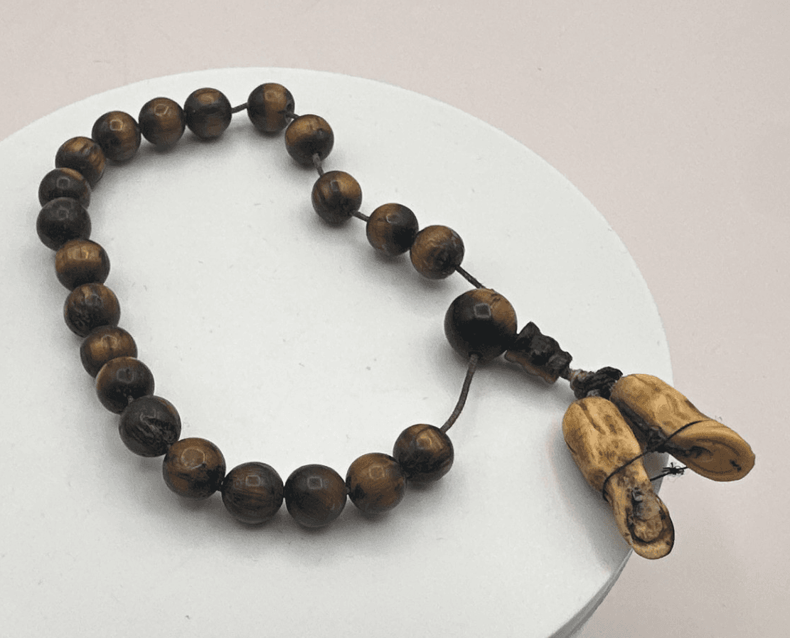 Vintage 90s Tiger Eye Beaded Charm Bracelet Women's Classic Fashion Jewelry