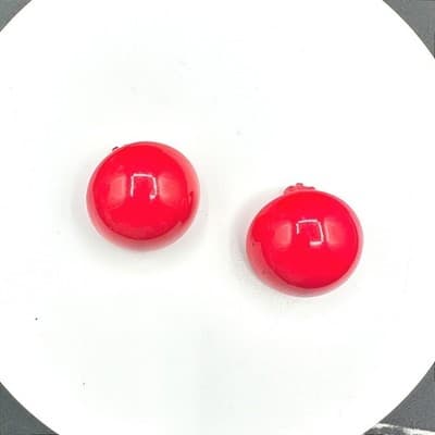 Vintage 90s Red Dome Earrings Boho Retro Women's Classic Fashion Jewelry