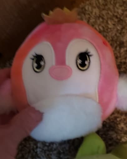 Pink Penguin Plush Toy with Crown