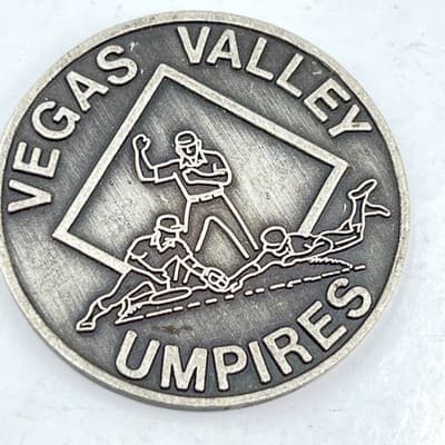 VTG Vegas Valley Umpires Baseball Challenge Coin, Pewter Tone Sports Memorabilia