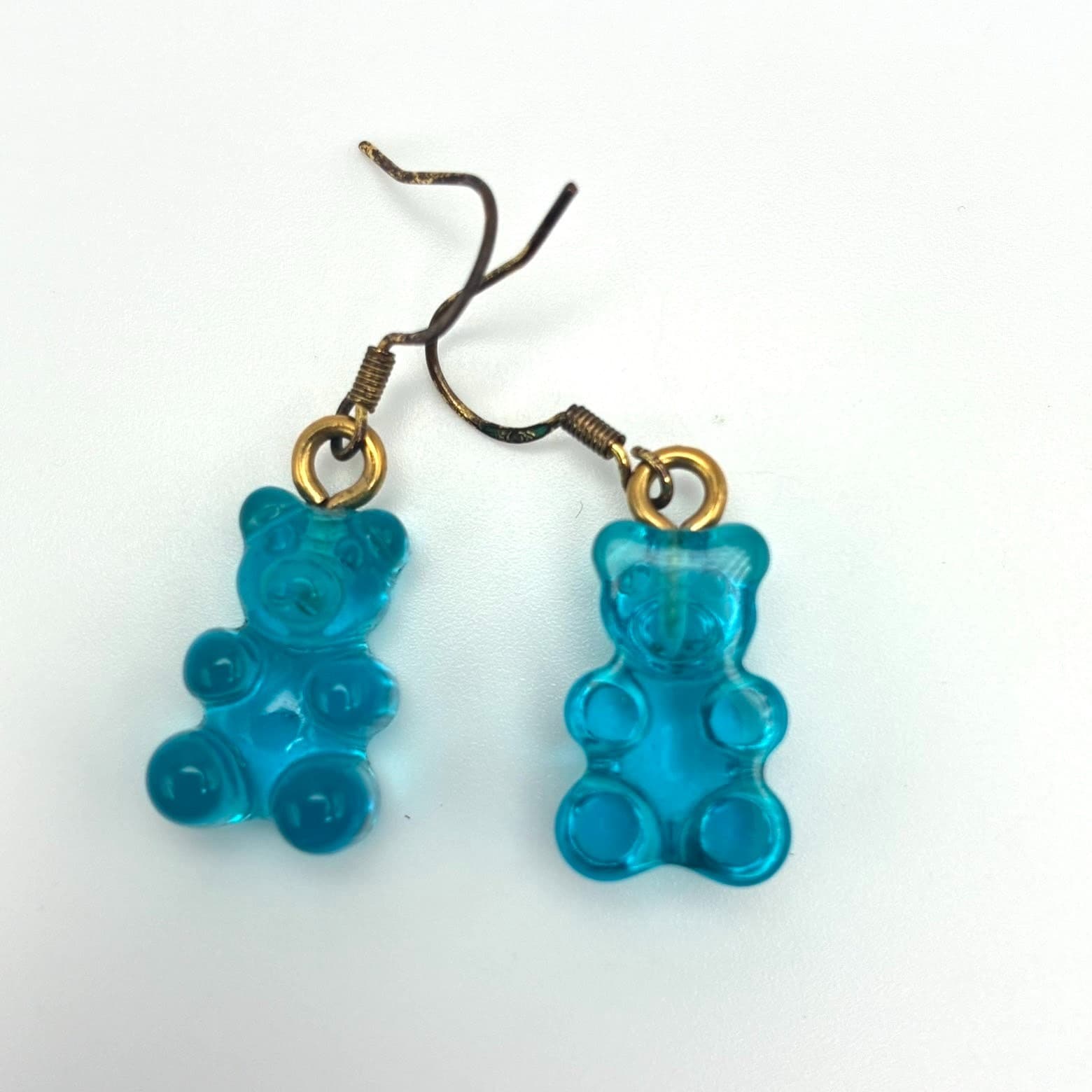 Vintage Y2K Blue Gummy Bear Dangle Earrings Retro Women's Classic Jewelry