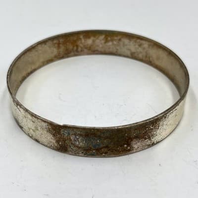 VTG Silver Tone Flat Band Bangle Bracelet Classic Stackable Minimalist Jewelry
