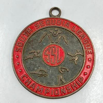 Vintage 1982 South Sequoia League SSL Championship Medal - G-Track 2nd Place LH
