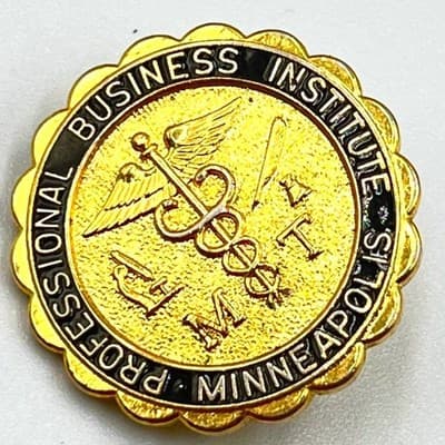 VTG Professional Business Institute Minneapolis Medical MT Caduceus Pin Badge