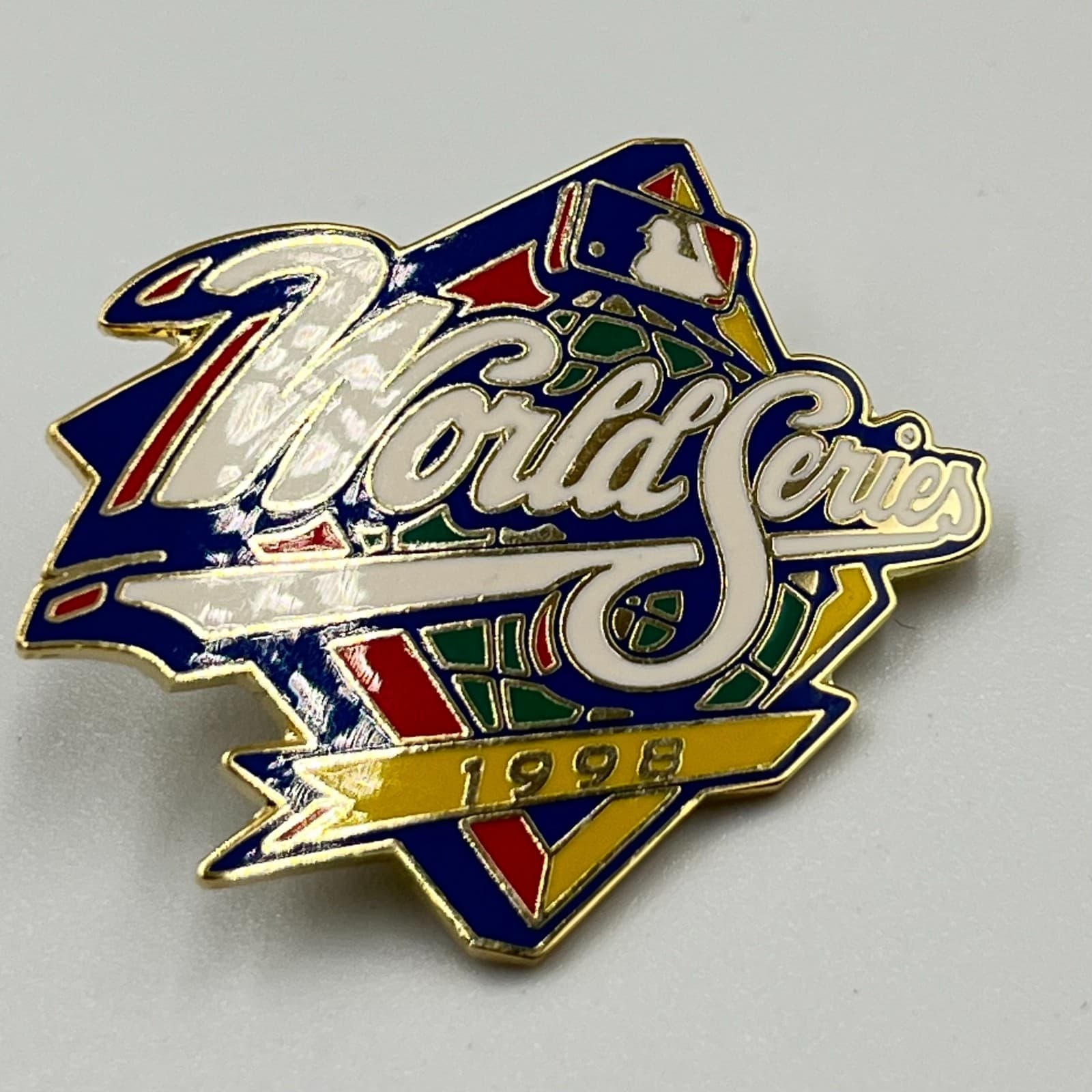 VTG 1998 World Series MLB Baseball Lapel Pin Enamel Gold Tone Sports Memorabilia