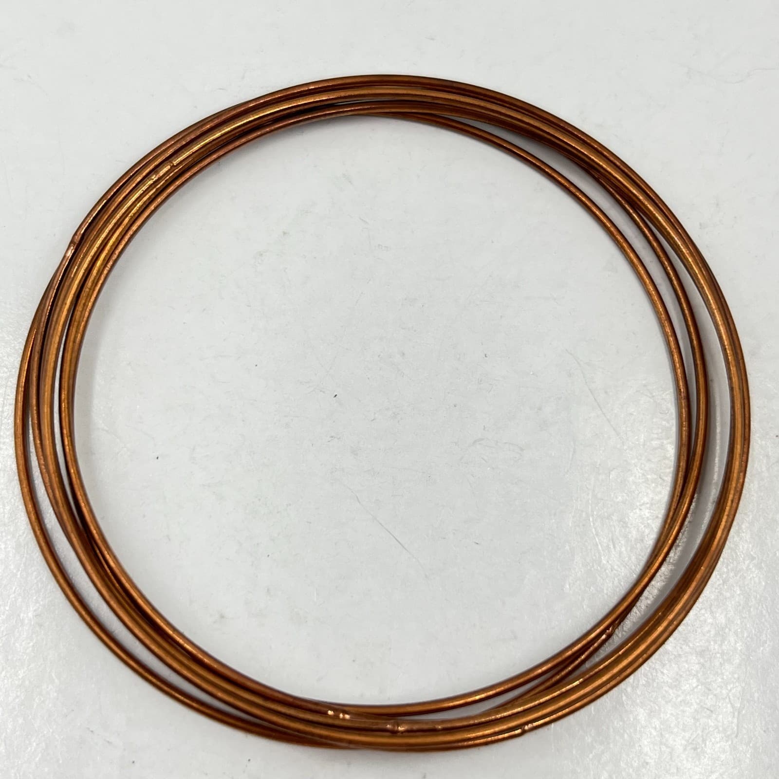Vintage Copper Tone Slim Bangle Bracelet Set of 6 Minimalist Stackable Retro