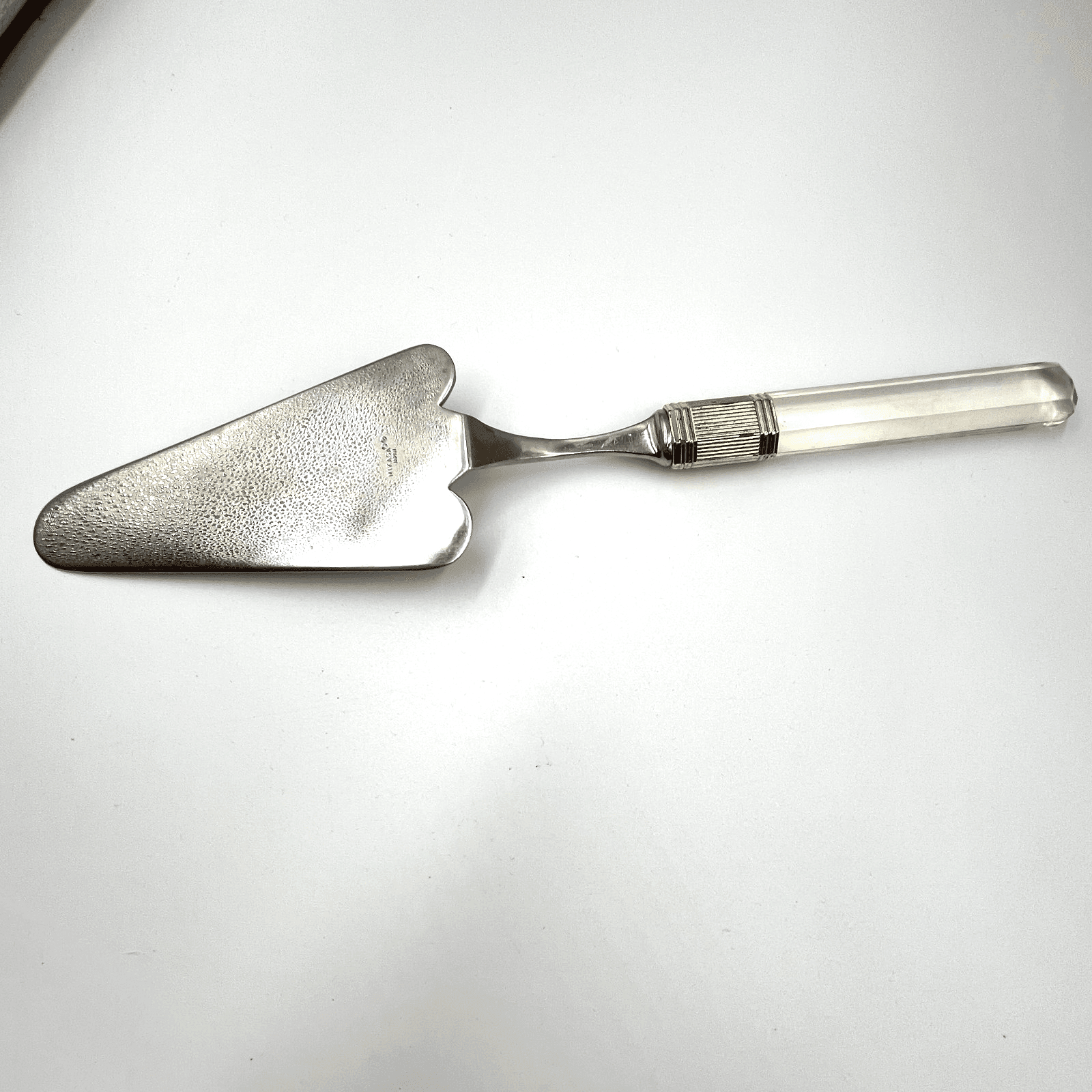 Vintage Mikasa Japan Silver & Gold Tone Cake Server Clear Acrylic Lucite Handle