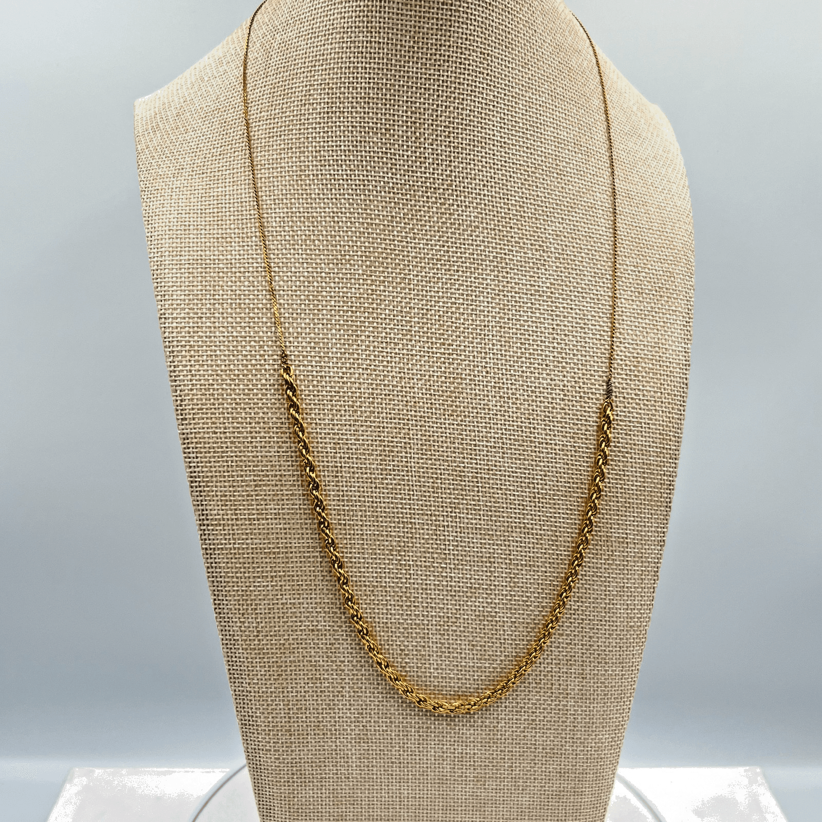VTG Gold Tone Mixed Link Chain Necklace Retro Long Rope & Curb Layering Piece