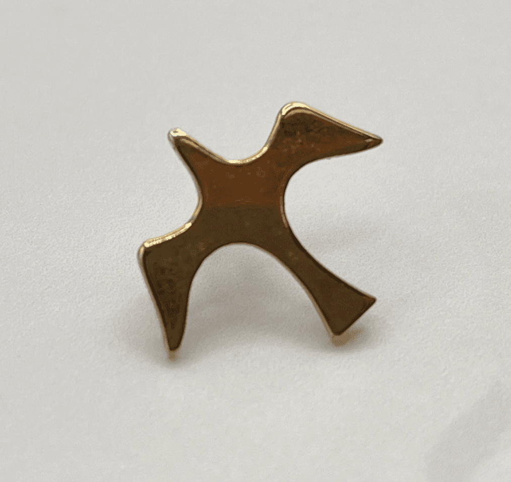 Vintage Gold Tone Holy Spirit Dove Lapel Pin Minimalist Flying Bird Design