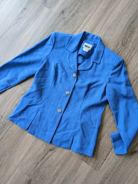 Vintage Leslie Fay Petite Blue Fitted Blazer Size 6P