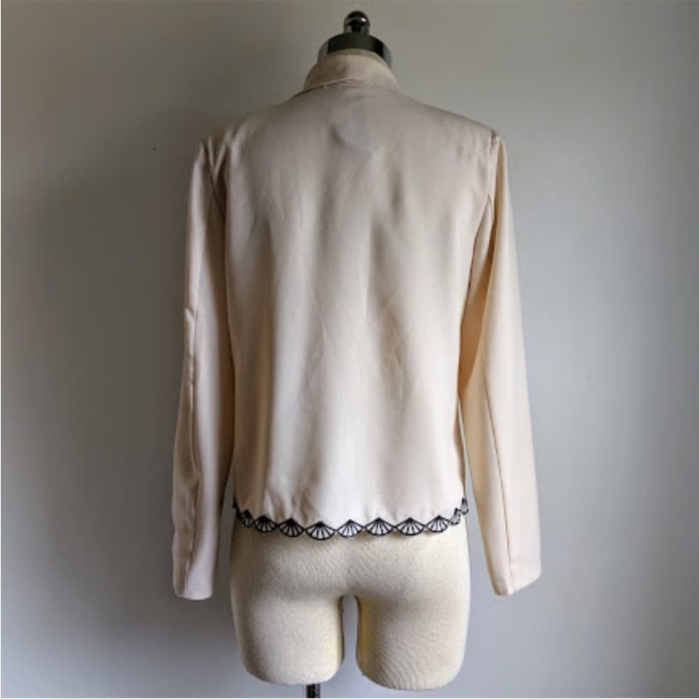 Crepe Blazer with Scallop Detailing
