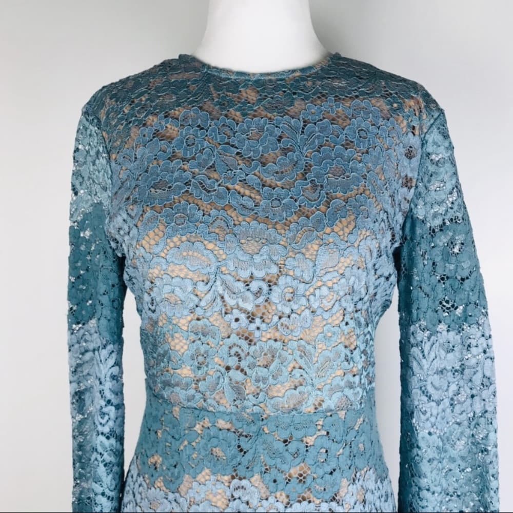 WAYF Dream Lover Lace Bell Sleeve Skater Dress Sm