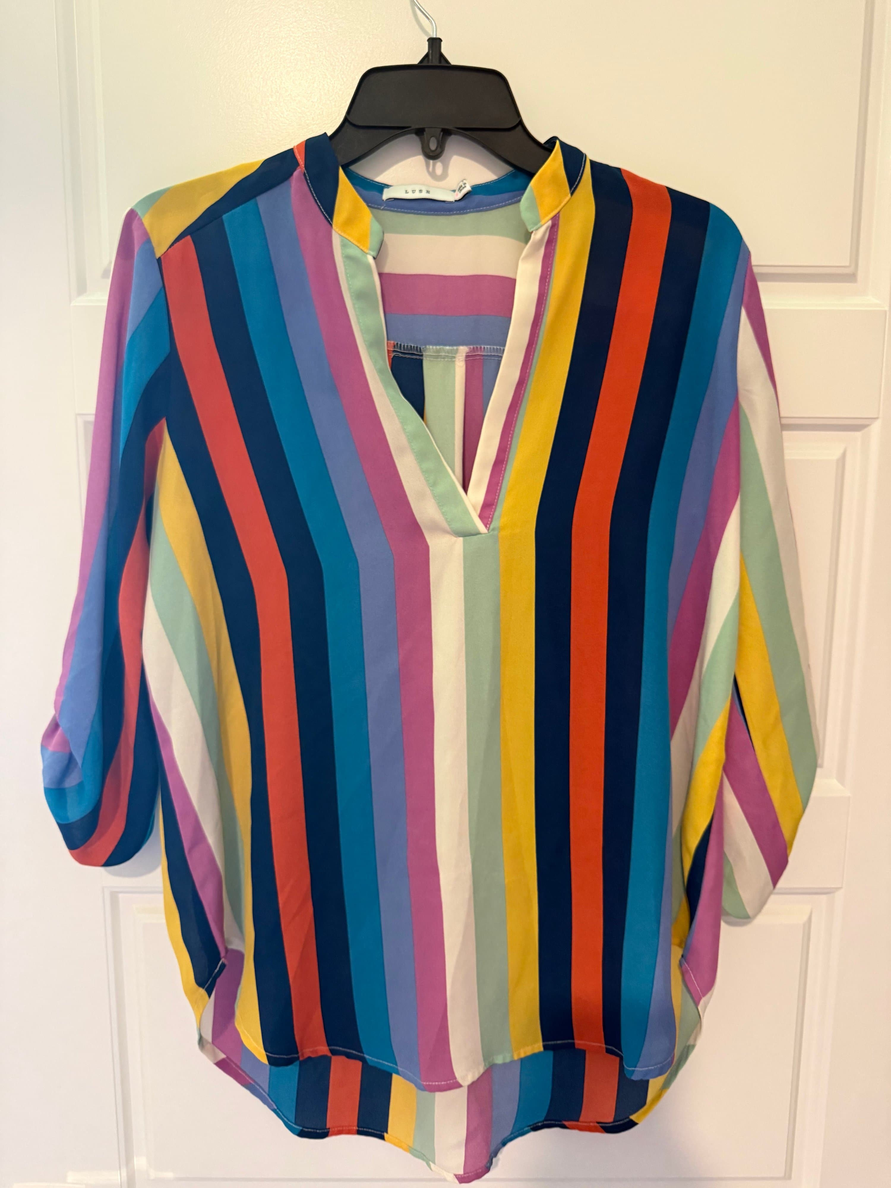 Lush Multicolor Striped Blouse Size S