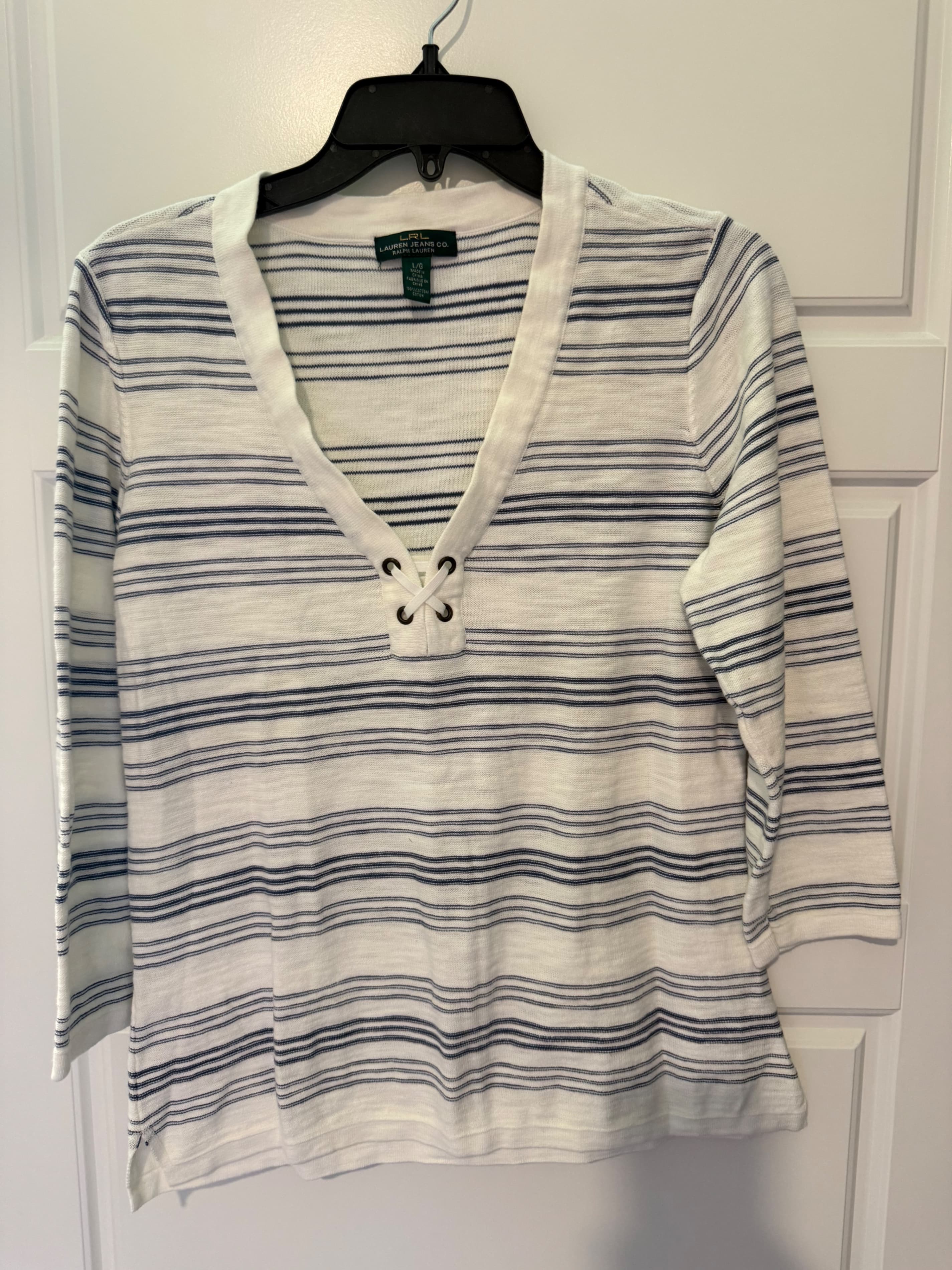 Lauren Jeans Co. Striped Cotton Top L/G