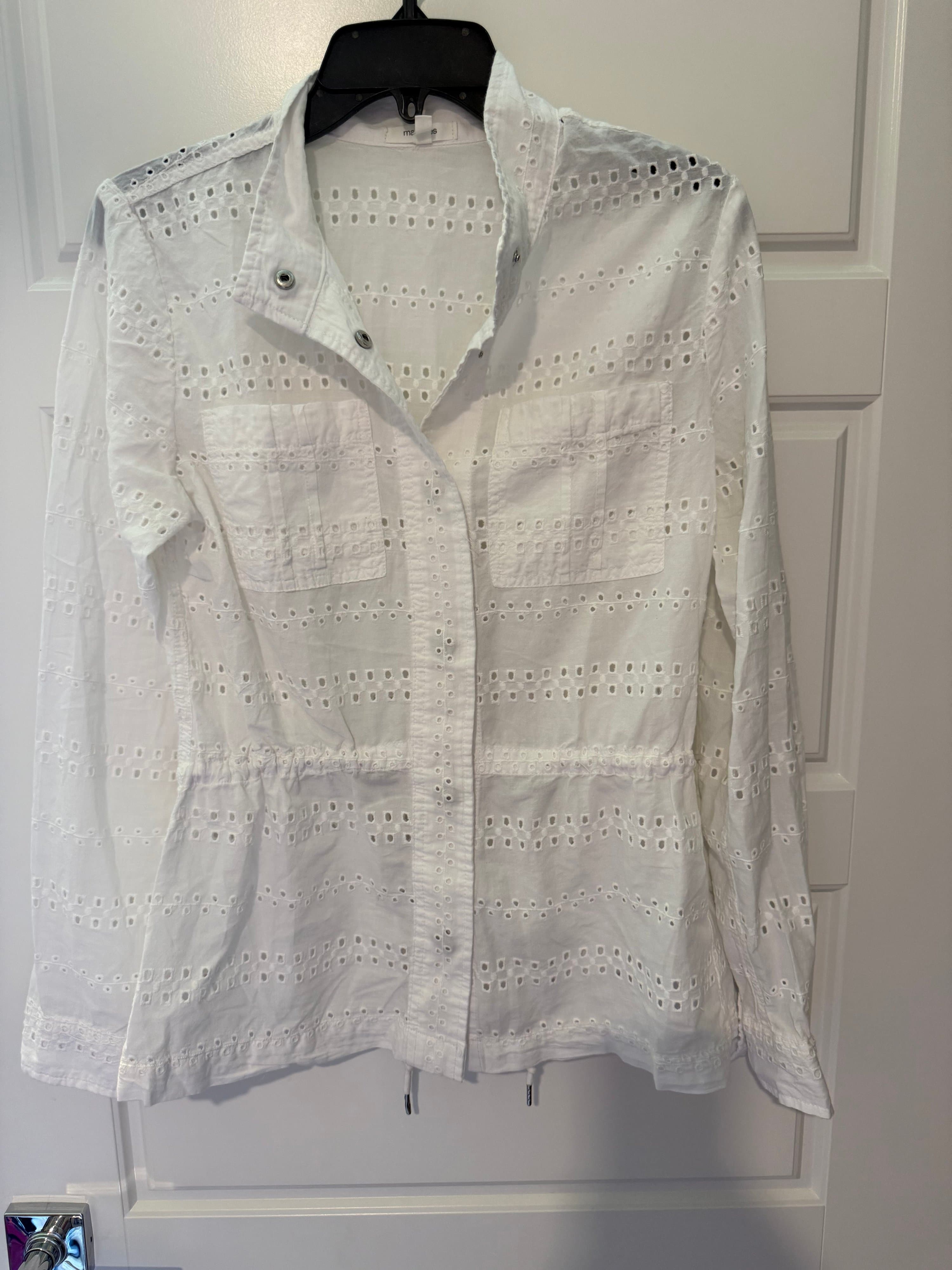 Maurices White Eyelet Jacket Size S