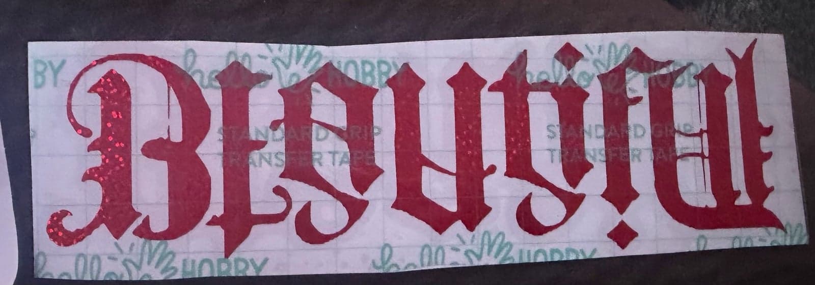Upside down words BEAUTIFUL DISASTER