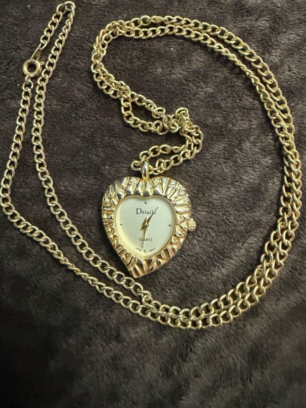 Heart watch necklace