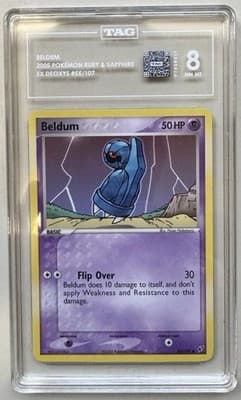 Beldum- 2005 Pokemon Ruby & Sapphire- EX Deoxys 55/107- TAG 8 Graded