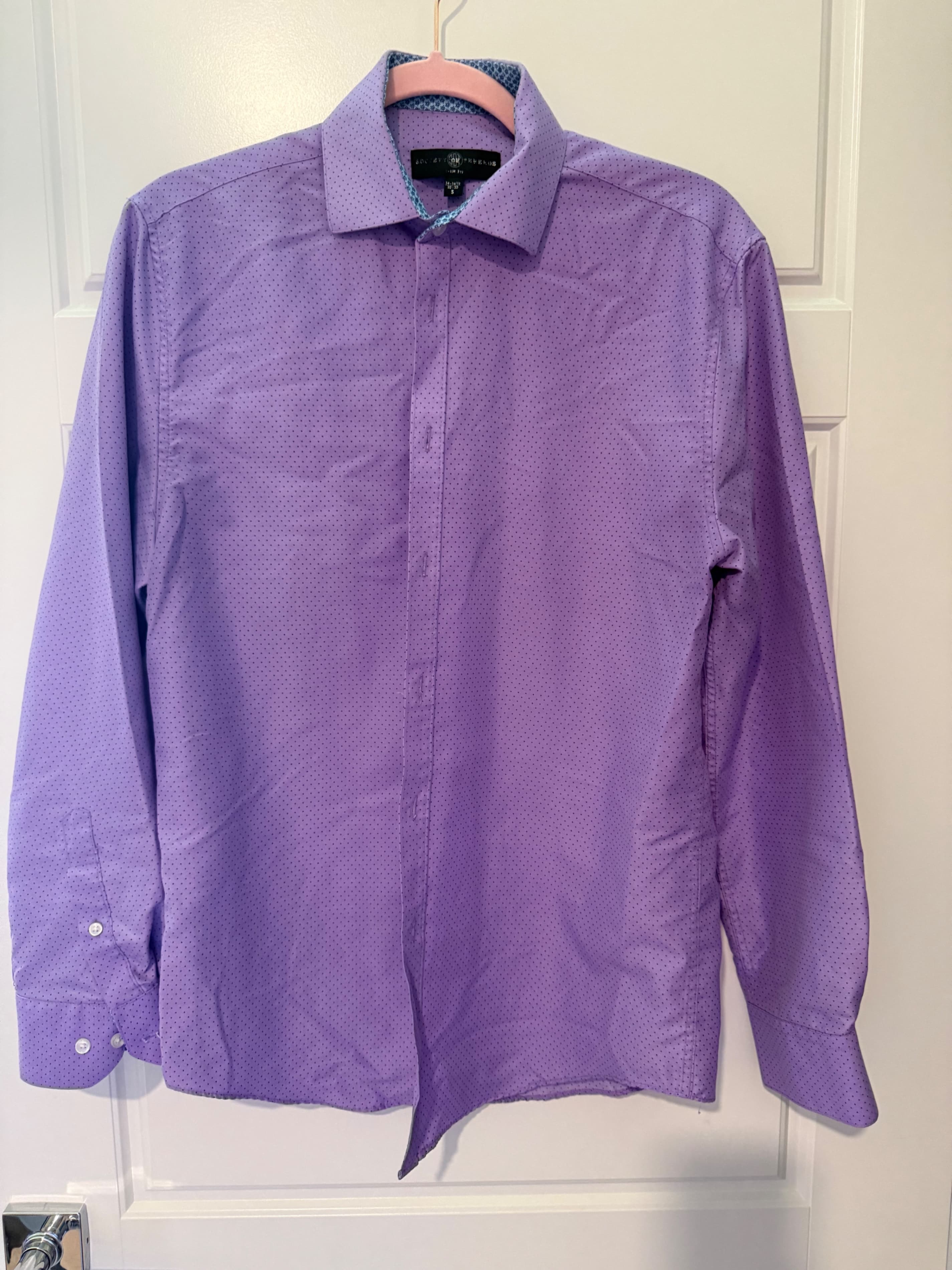 Society of Threads Slim Fit Purple Dress Shirt Size S