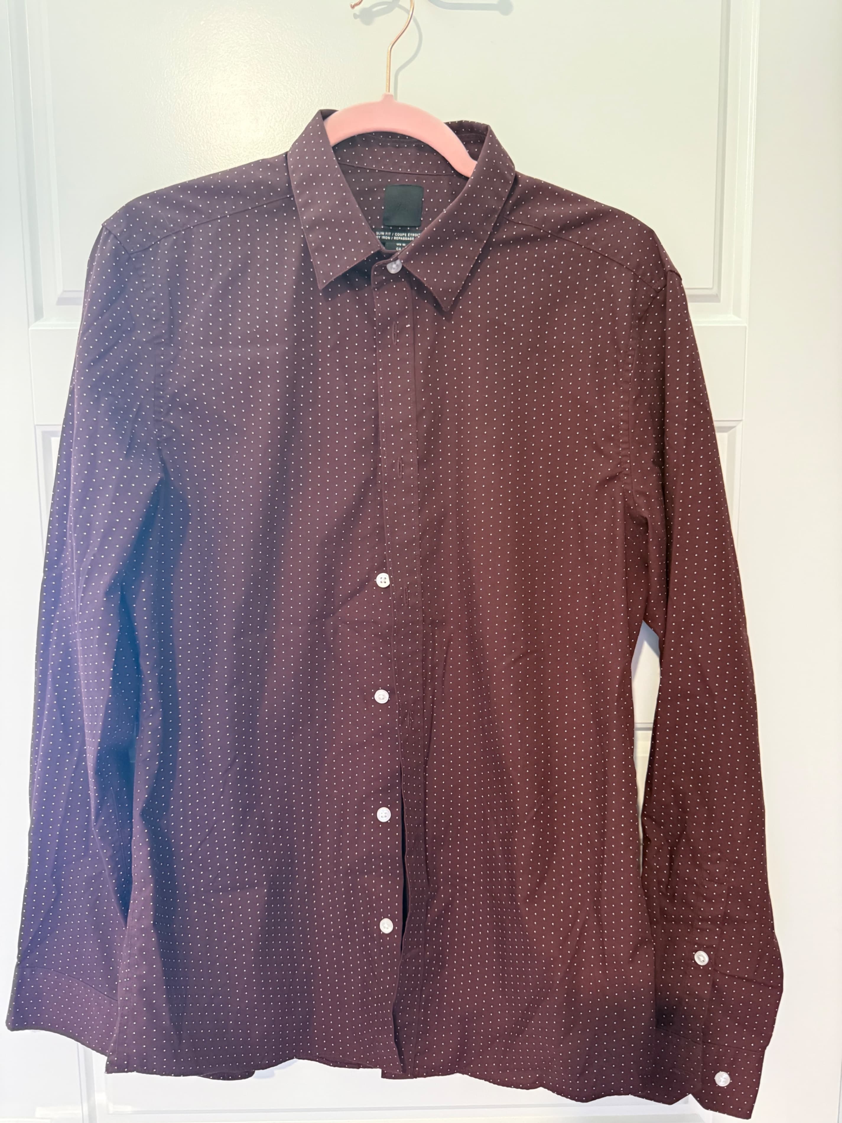 H&M Slim Fit Polka Dot Shirt Size M
