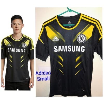 adidas Chelsea Soccer Jersey Black Yellow Small Men's Official