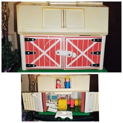 Vintage 1967 Fisher-Price Little People Farm Playset W/ Accessories