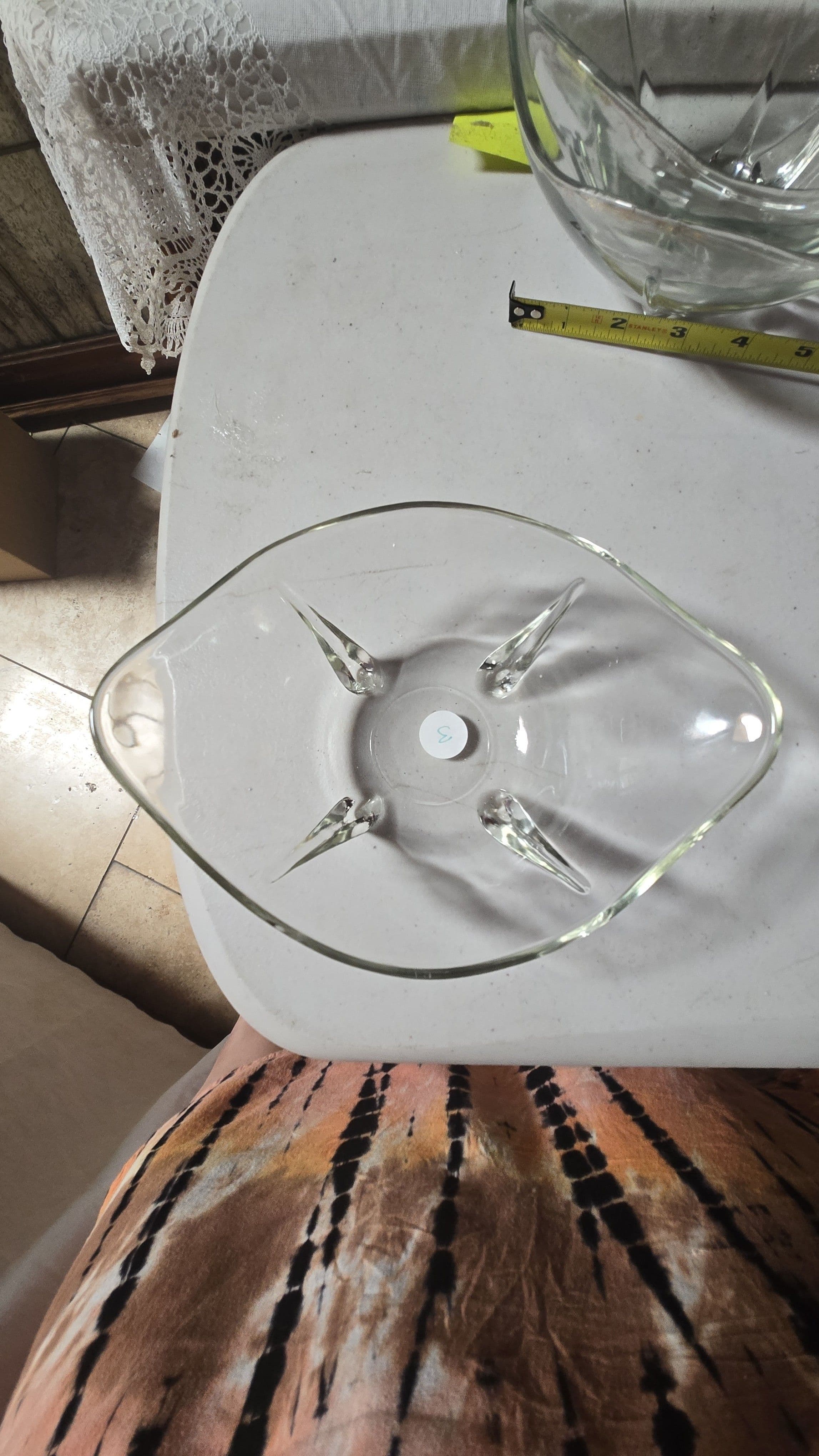ovalish glass bowl