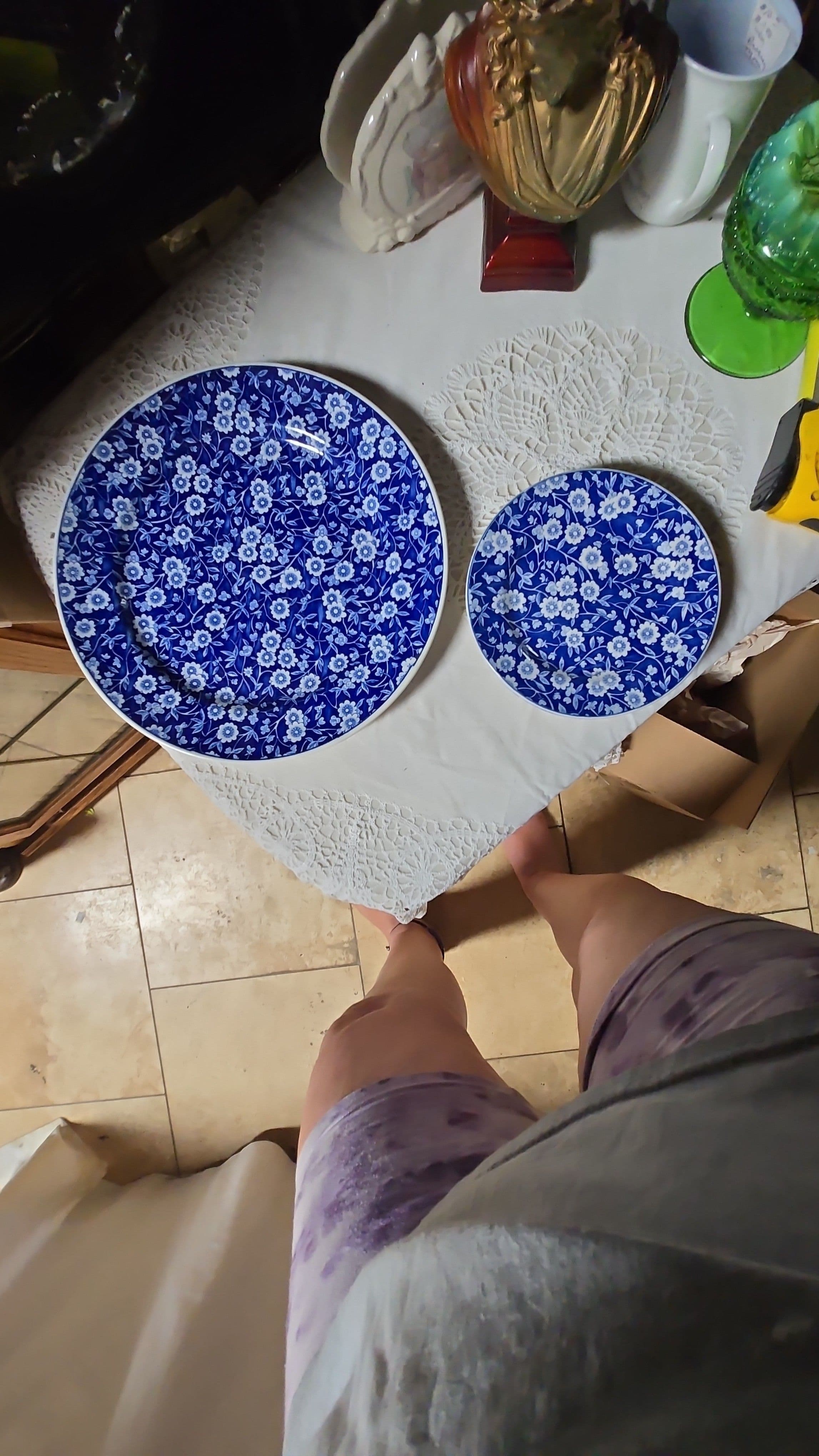dinner plate three bread plates