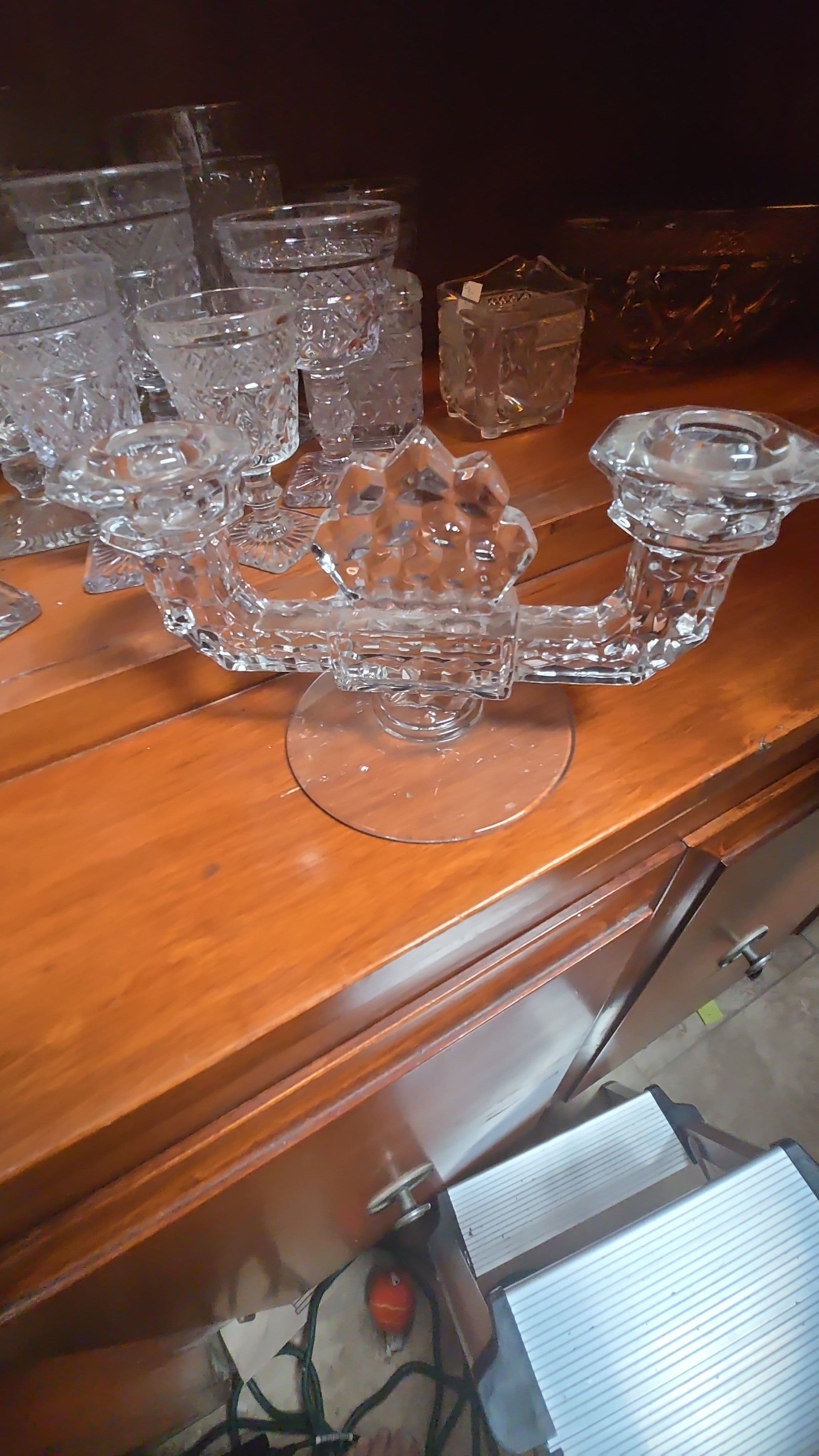 Fostoria Cubist candlesticks