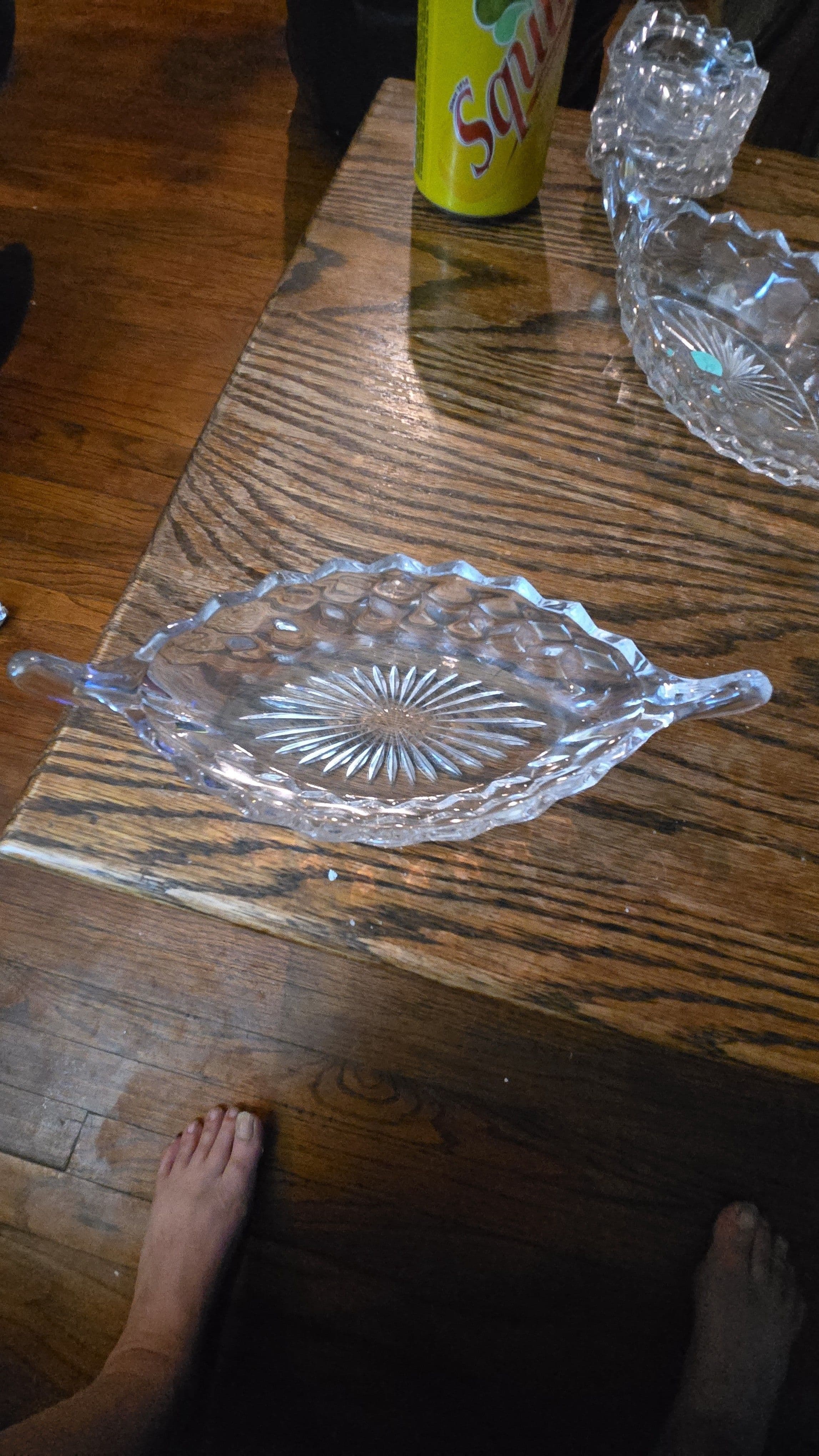 Fostoria American clear Cubist