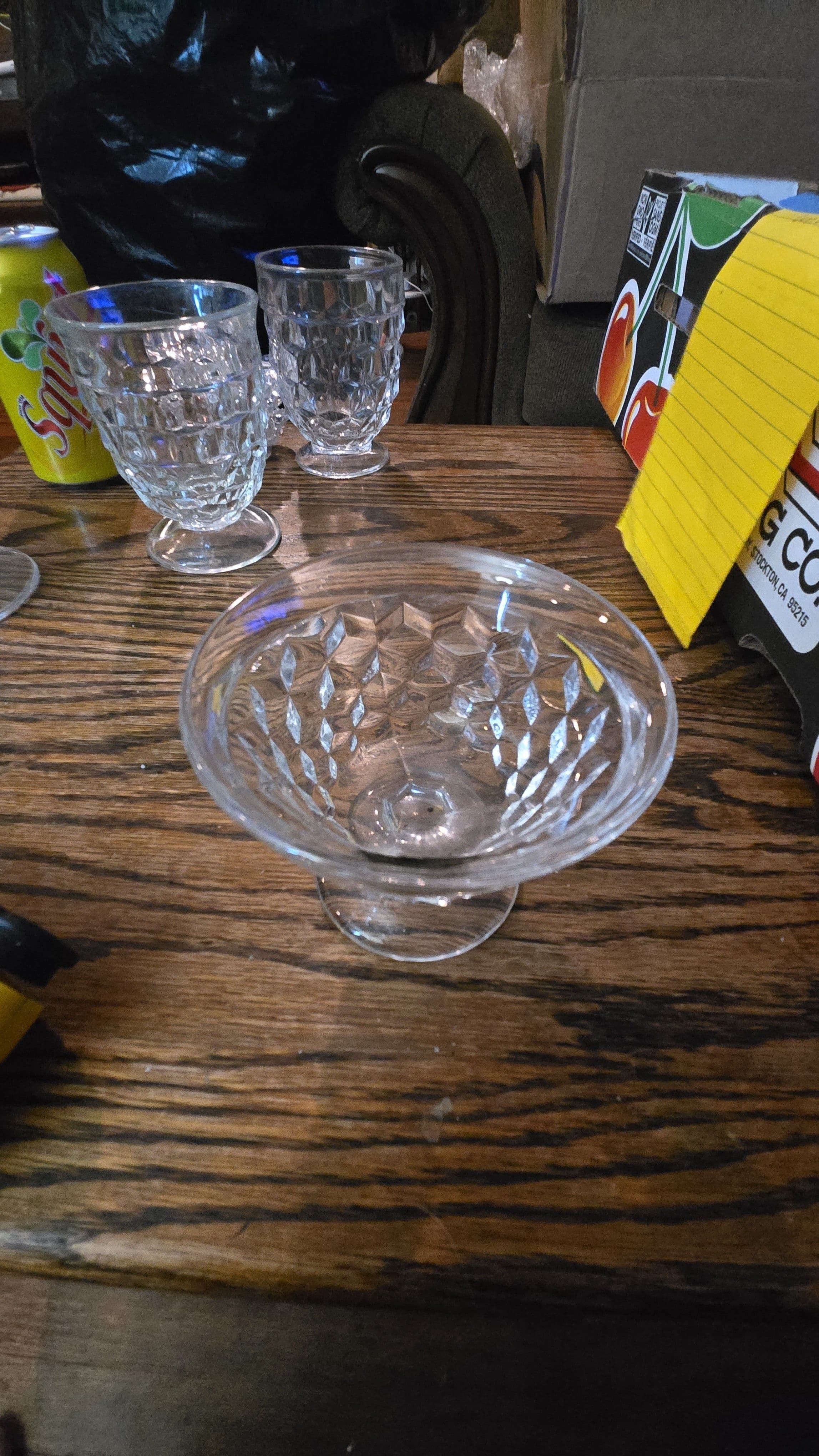 Fostoria American clear Cubist