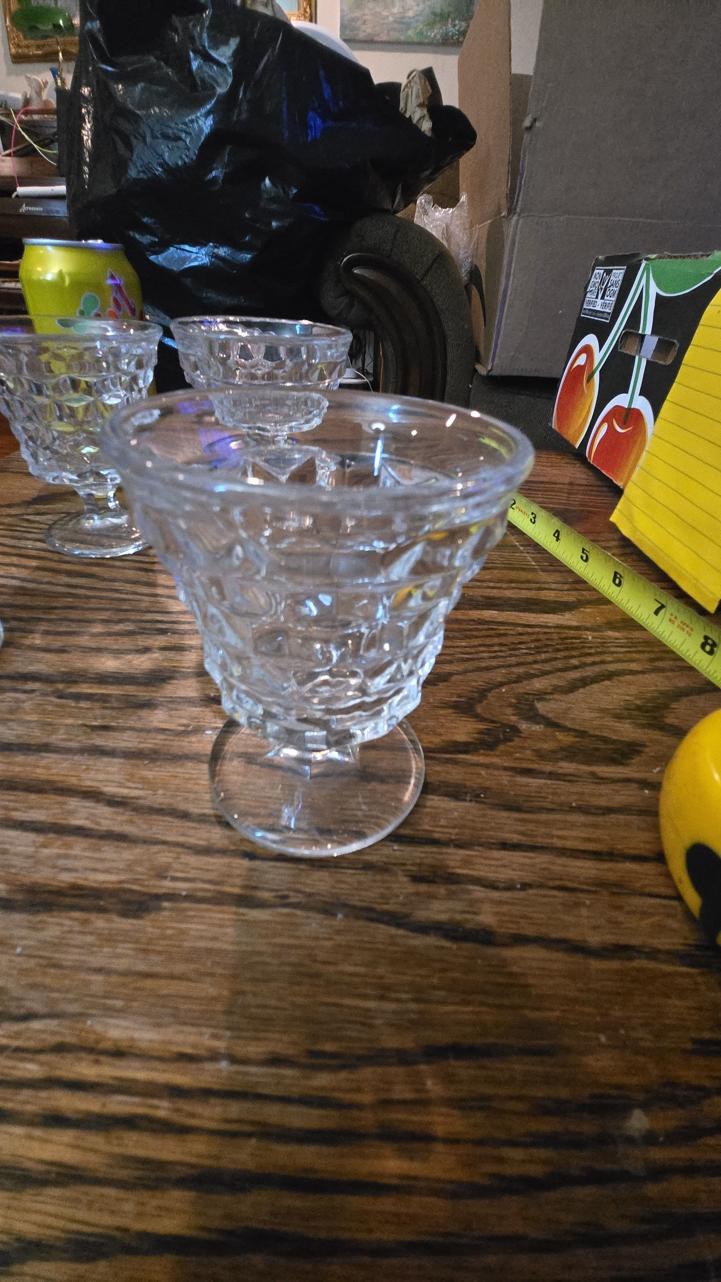 Fostoria American clear Cubist