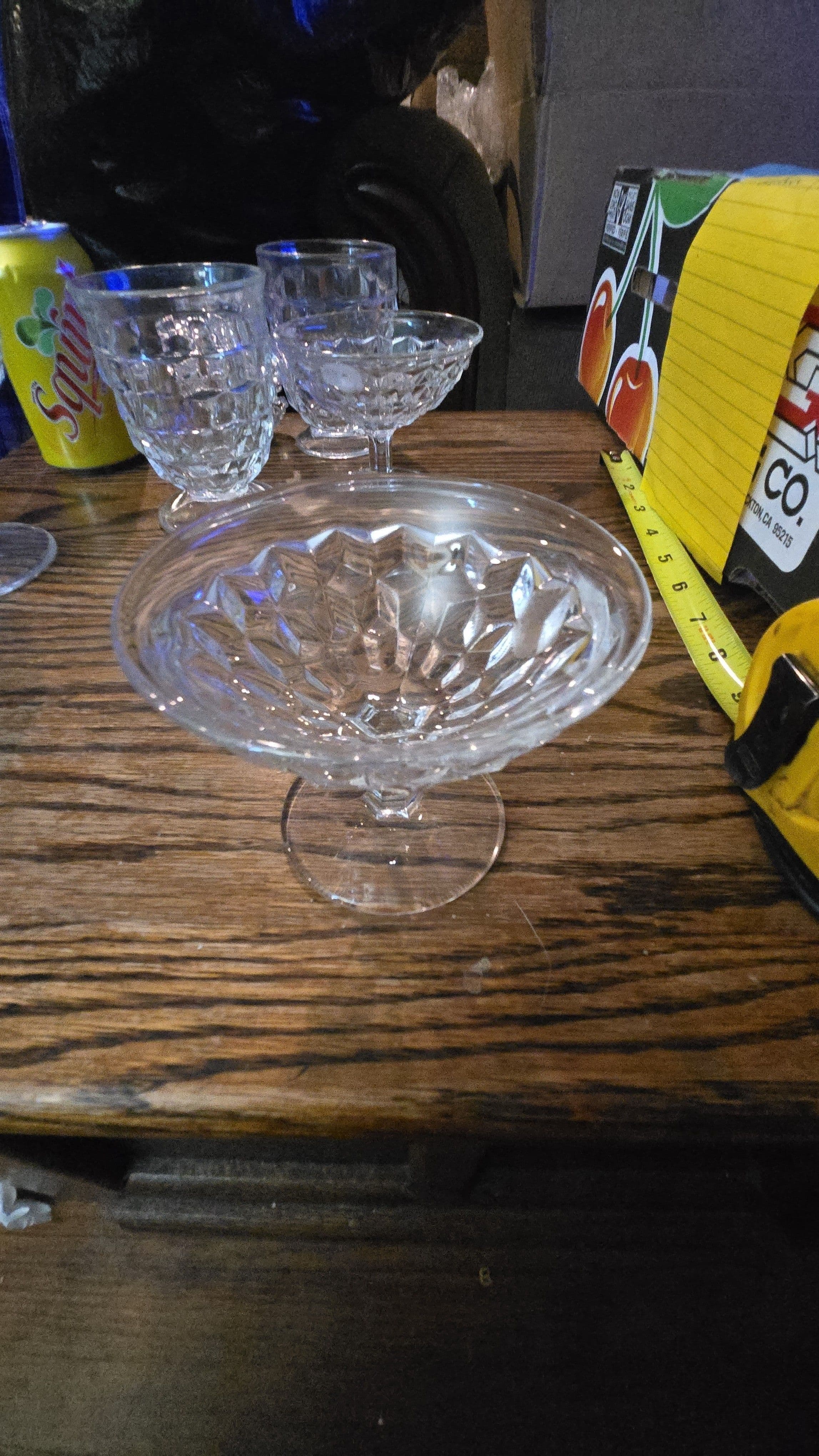 Fostoria American clear Cubist sherbert