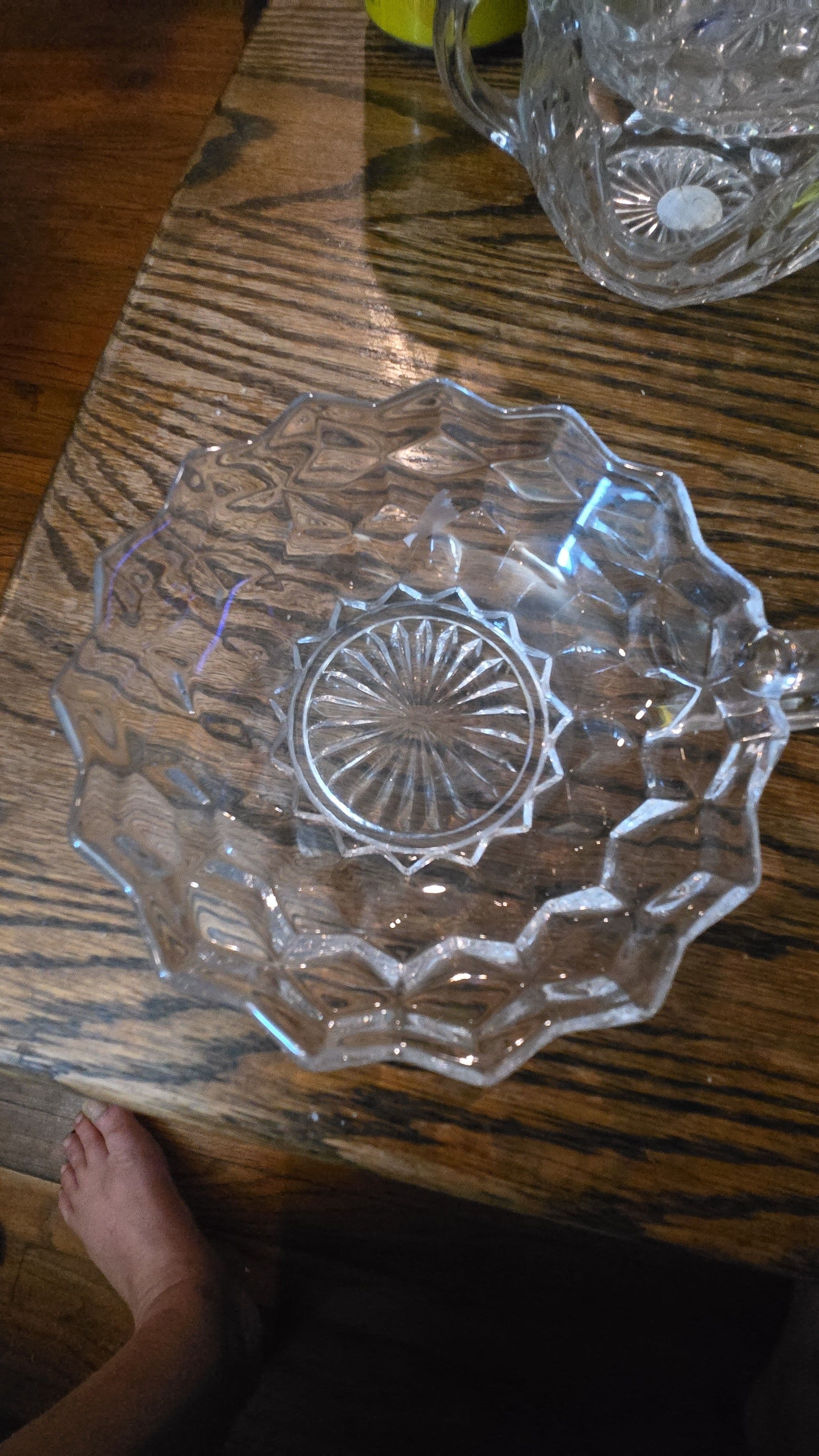 Fostoria American clear Cubist