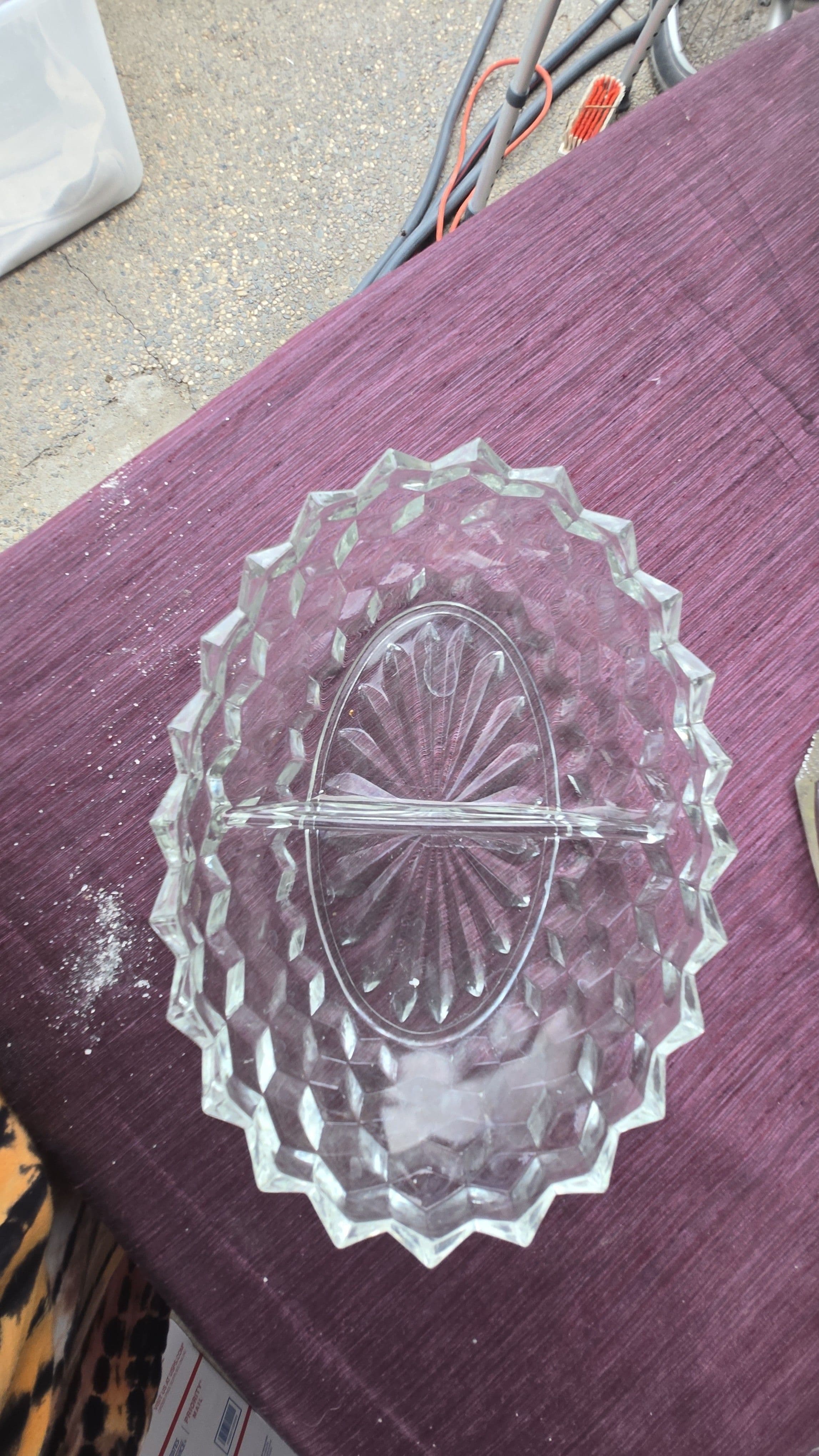 Fostoria American Clear Cubist 9.75×7"